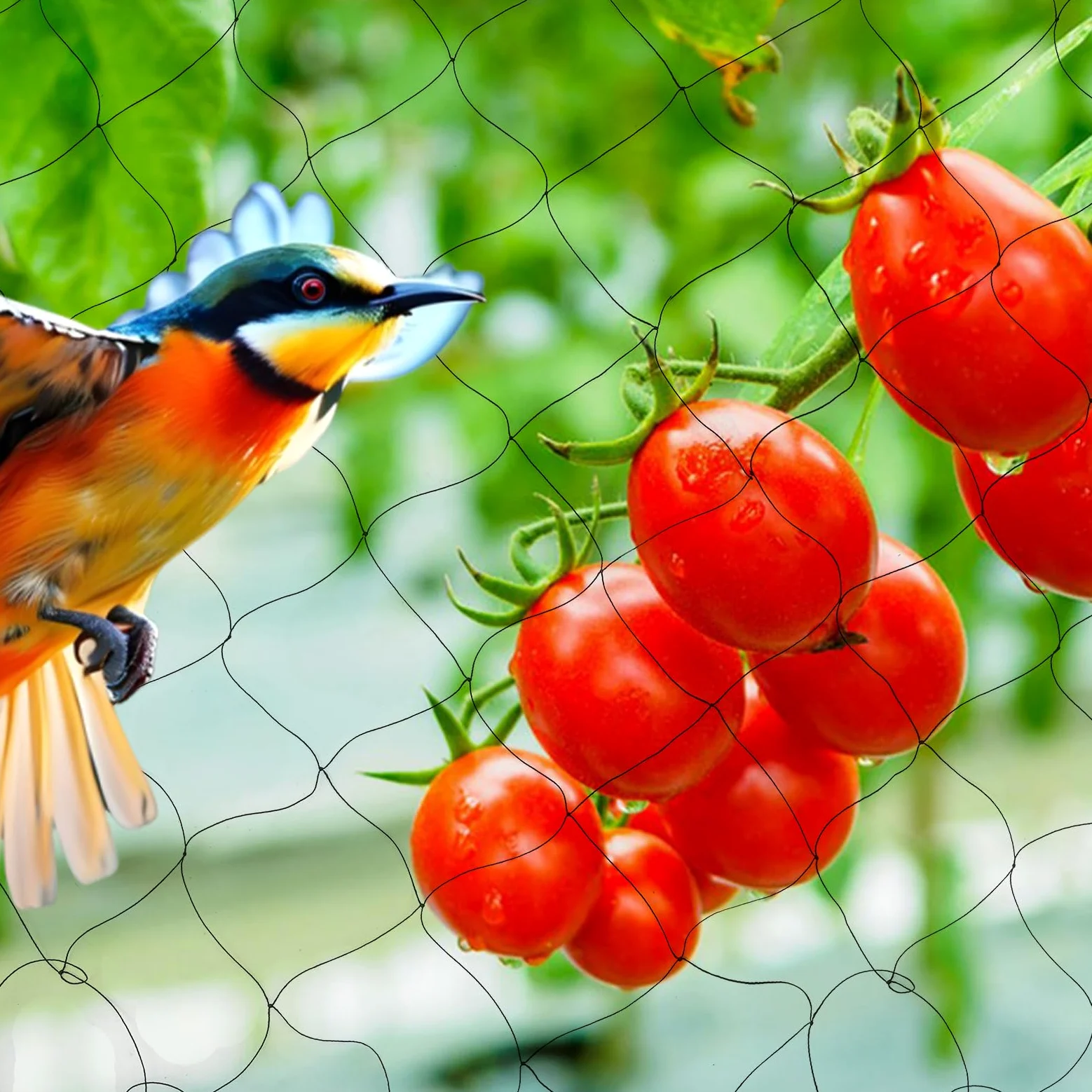 Filet de Protection Anti-Oiseaux 30×15 m Noir en Polyéthylène Résistant pour Jardin Verger Potager Étang Poulailler Anti-Cerf Volaille Filet à Mailles Fines