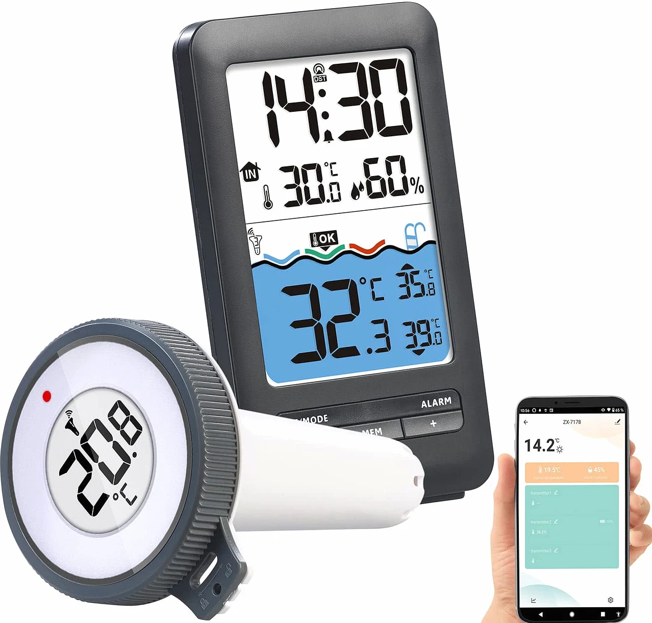 Thermomètre de piscine connecté sans fil PT-400.app [infactory]