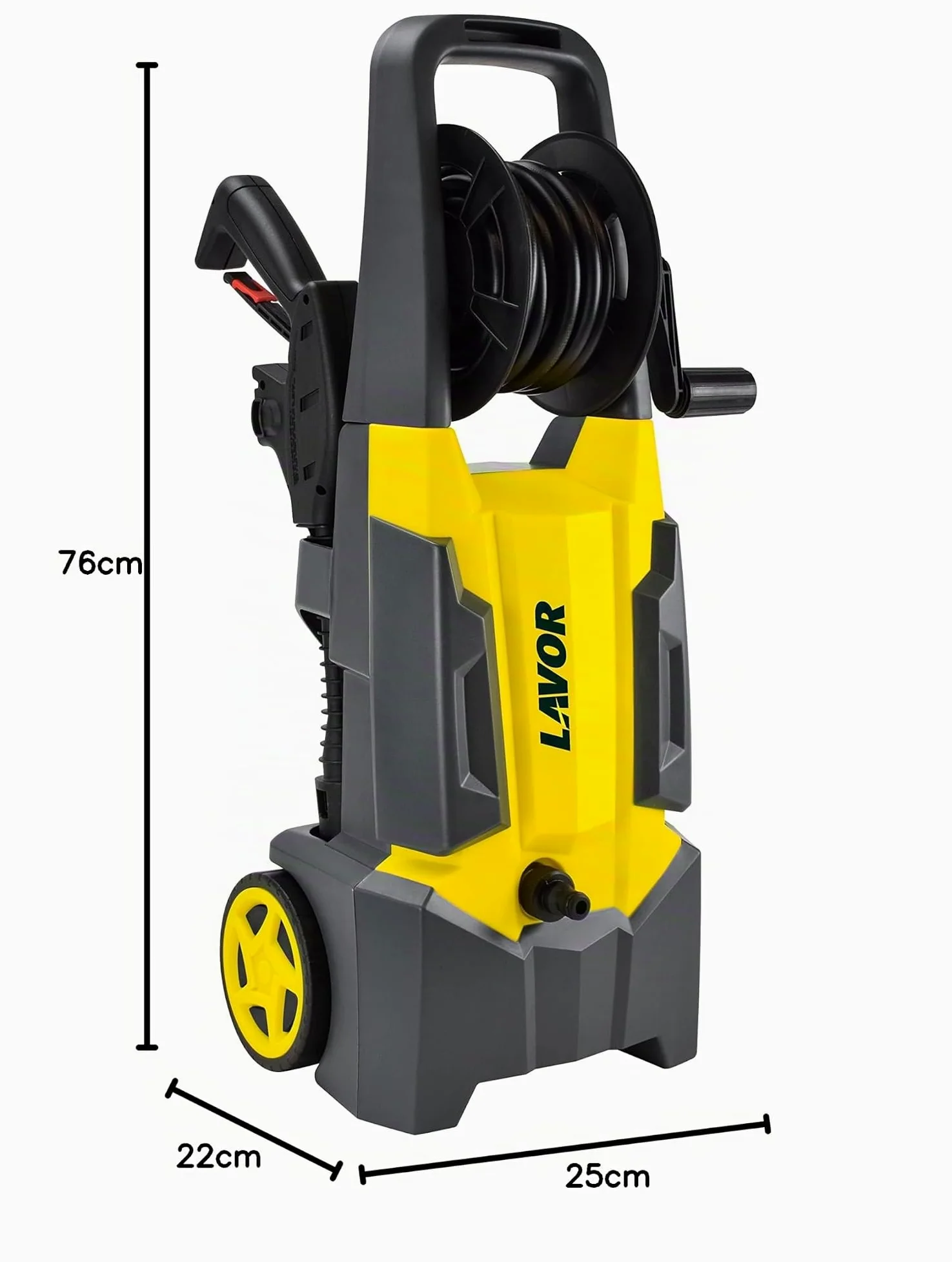 LAVOR Nettoyeur Haute Pression Eau Froide DIVE Extra 135 avec Enrouleur, Accessoire Lave-sols, Brosse Fixe et Déboucheur 6 mètres, Pression 135 Bar Max, Débit 420 l/h Max