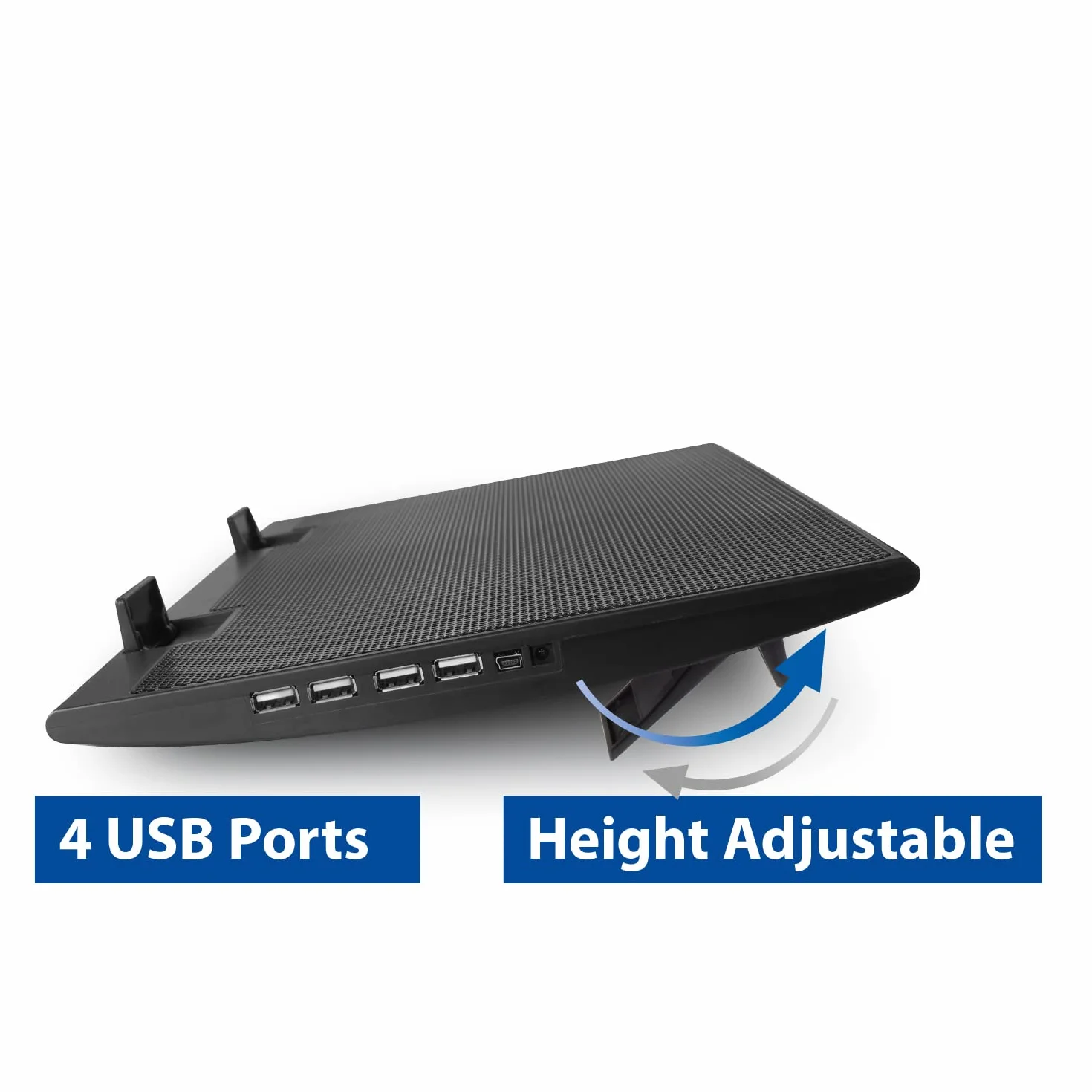 ACT Support de Refroidissement pour Ordinateur Portable 17", 2 Ventilateurs Silencieux, Hauteur Réglable, Concentrateur USB 4 Ports