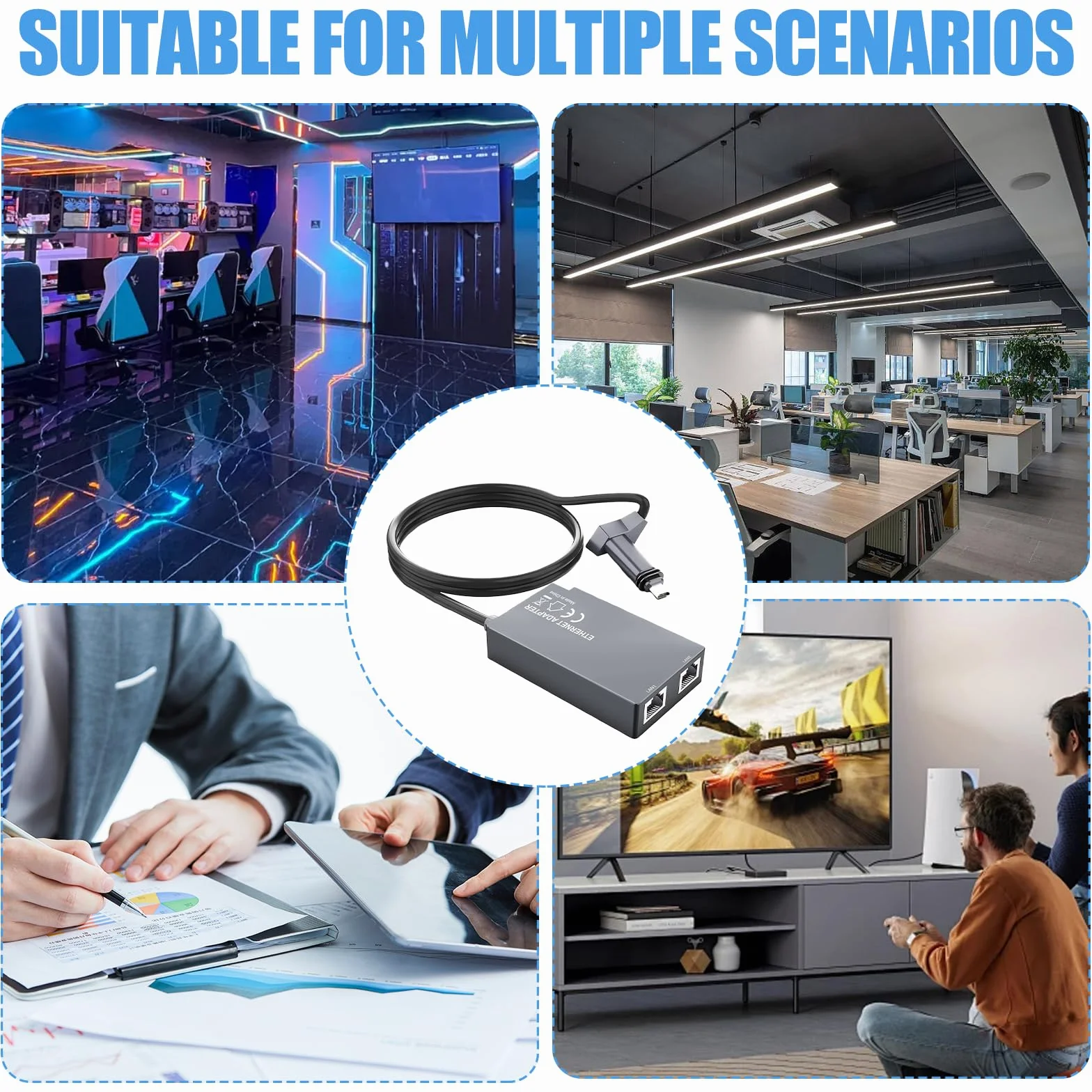 Adaptateur Ethernet Starlink Gen 2 Double Multi-Ports RJ45 1Gbps