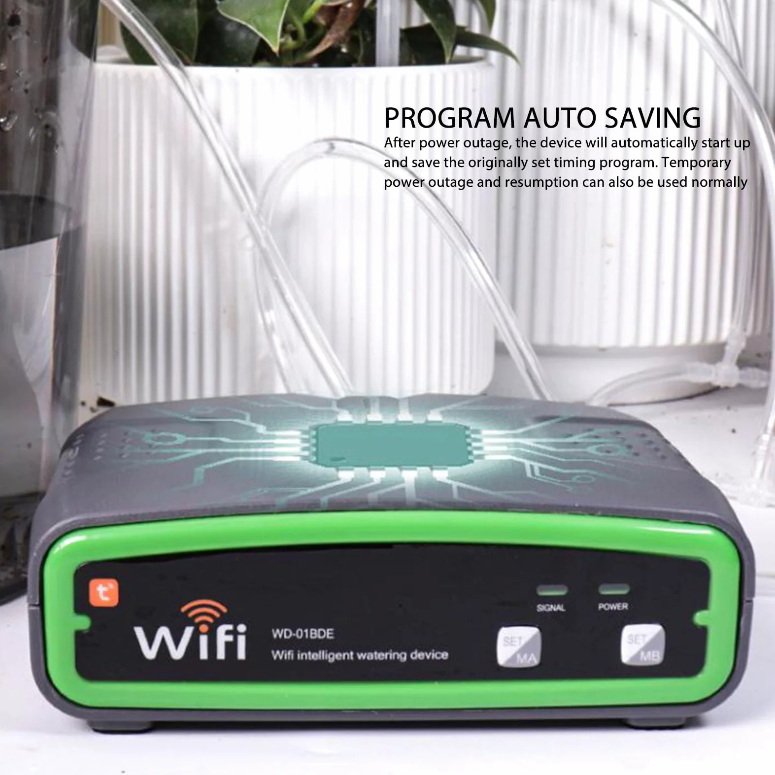 Yosoo Health Gear Système d'arrosage Automatique en Plastique Wifi, Arroseur Automatique pour Plantes, Double Pompe, Minuterie d'application, Mémoire, Tube de 15 M à Faible Bruit pour Balcon,