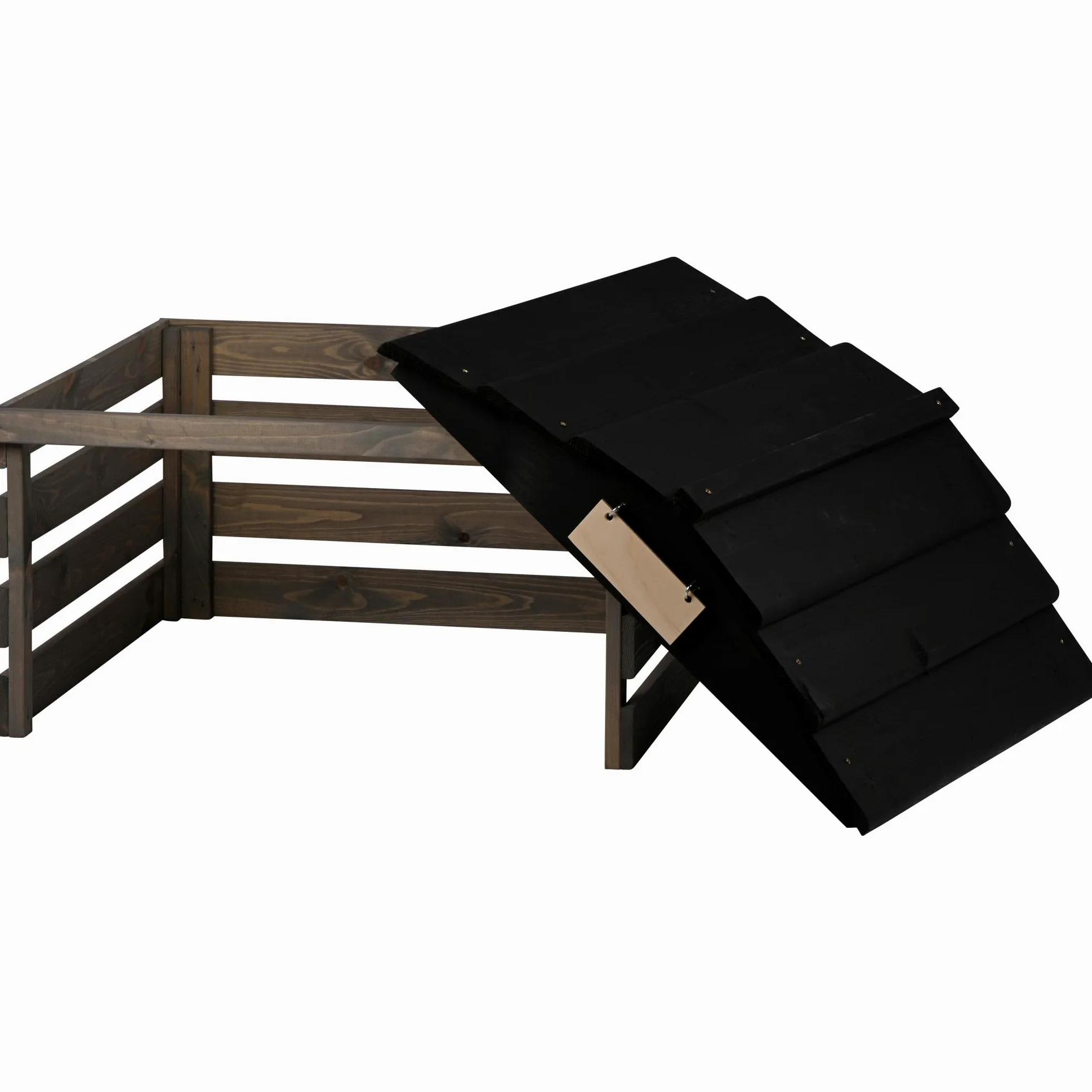 dobar Garage pour Robot Tondeuse en Bois avec Toit Amovible - Abri pour Robot Tondeuse à Gazon avec Panneau Personnalisable - 78,5 x 74 x 52,5 cm - Gris/Noir