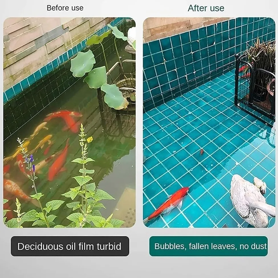 Écumoire flottante à ventouse pour bassin à poissons et piscine – Nettoyeur et clarificateur automatique de piscine, extracteur de surface et robot écumoire flottant pour étang
