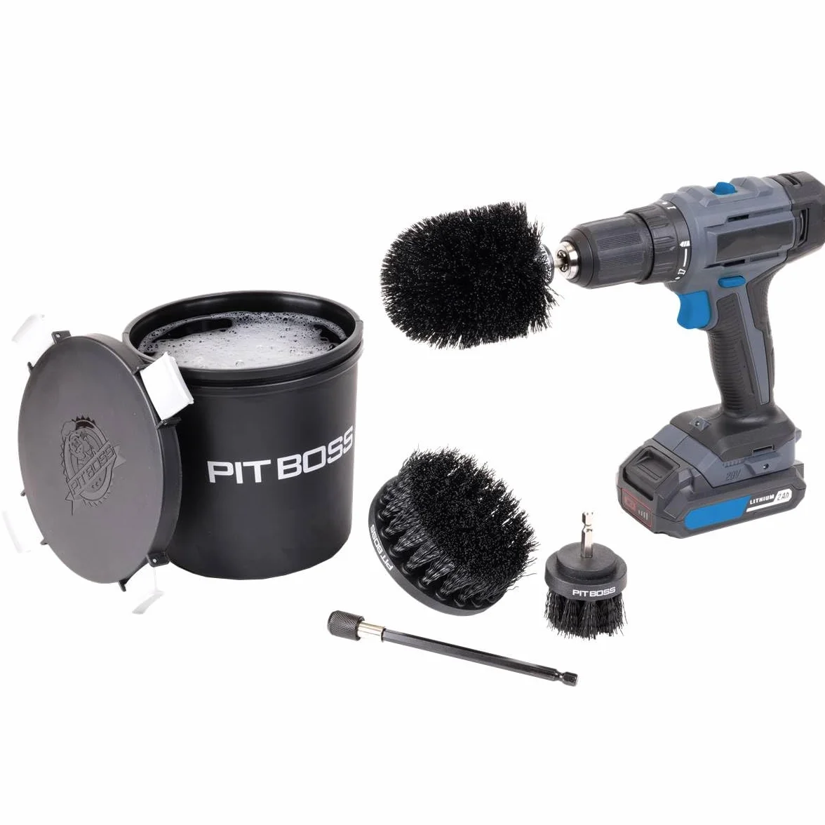 PIT BOSS Kit de Nettoyage BBQ 3 Brosses pour Visseuse