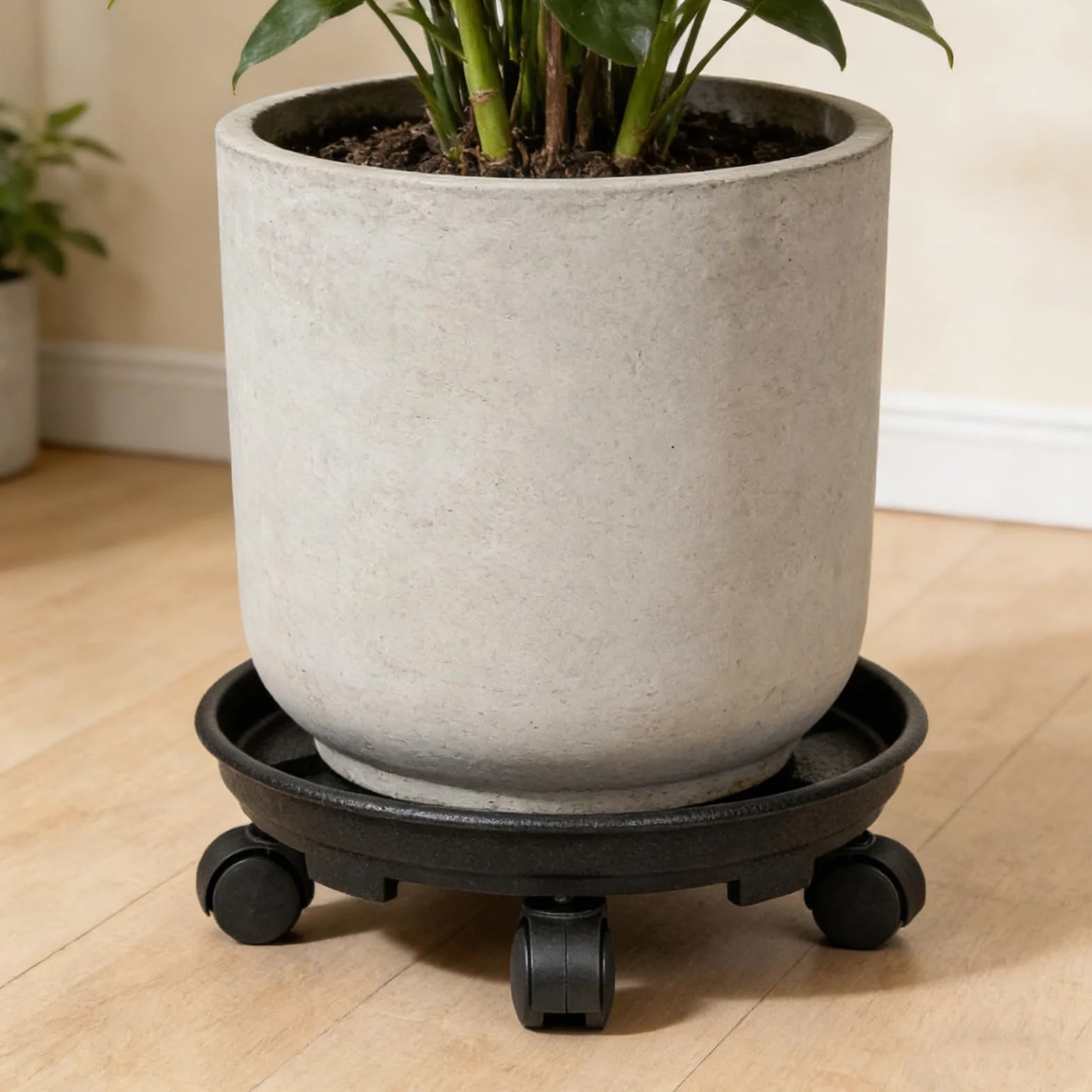 Porte Plante à roulettes 30 cm, Supports de Pots de Fleurs en Plastique, Support Plante Roulette intérieur et extérieur