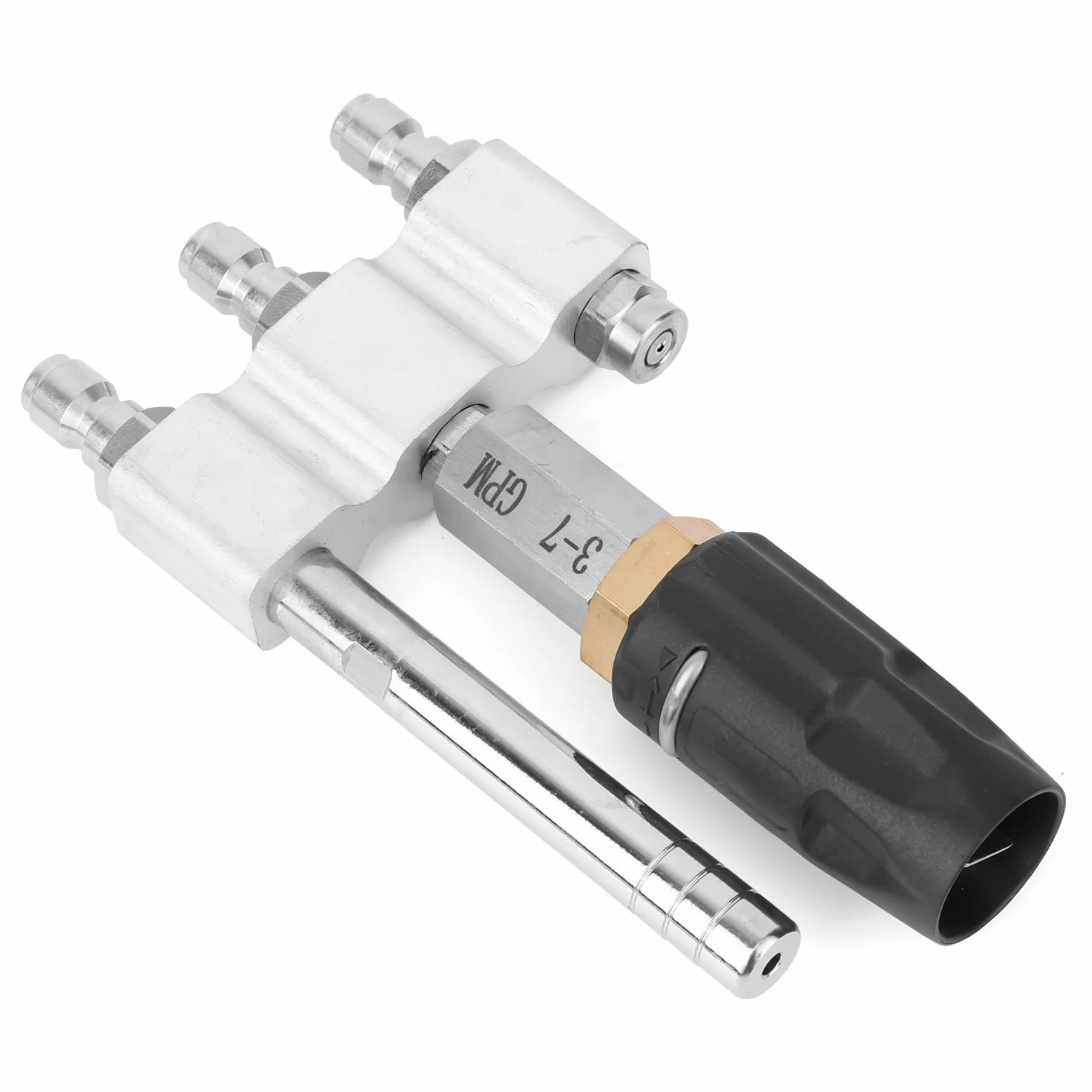 Buse 3 en 1 à Embout Rotatif M5, Buse Lavage Doux Aval avec Raccord Rapide 1/4" Débit 3 à 7 GPM Réglable Nozzle Nettoyeur Haute Pression Jet X pour le Lavage Toits Véhicules Jardin