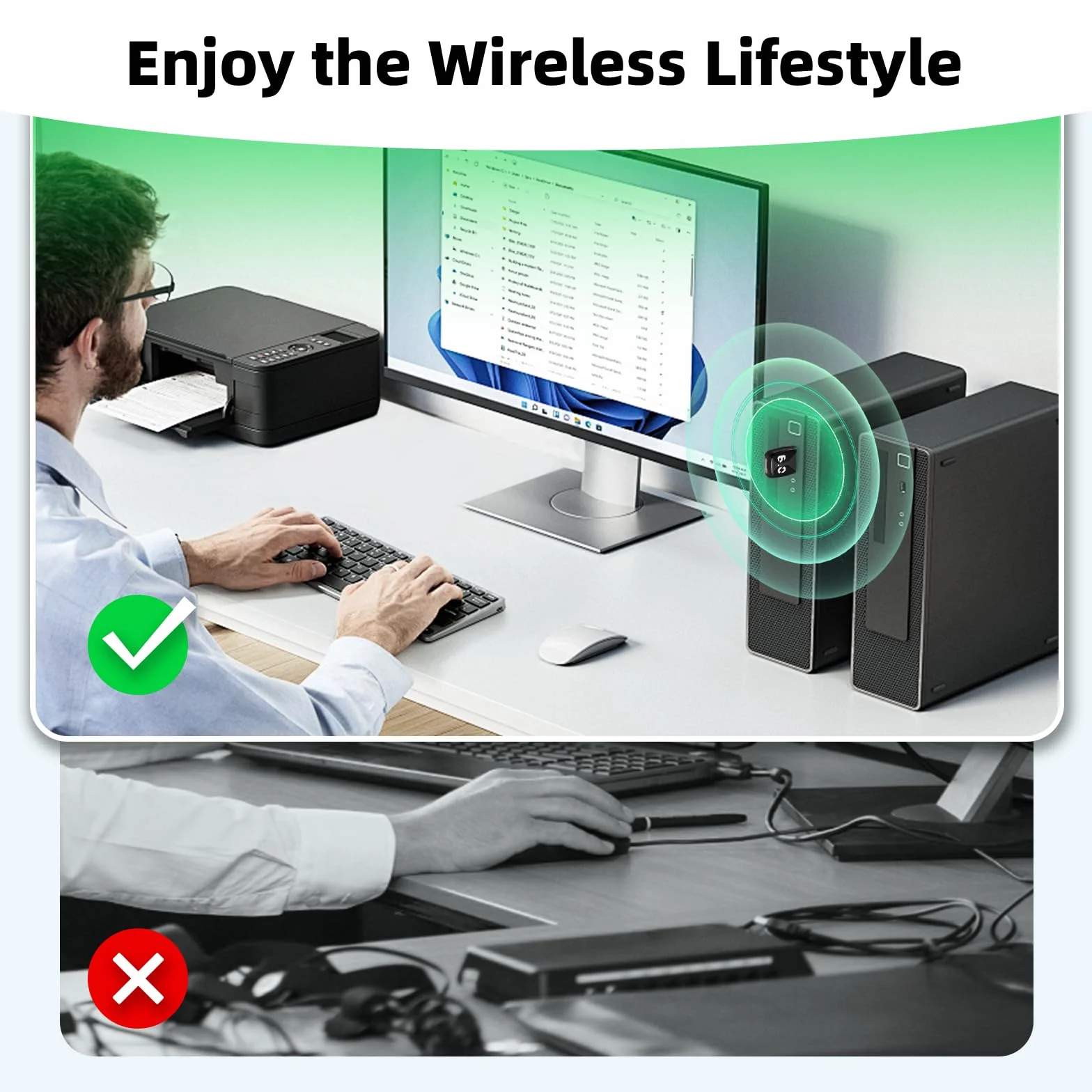 Adaptateur Bluetooth USB 6.0 pour PC, Dongle Bluetooth Windows 11/10/8.1