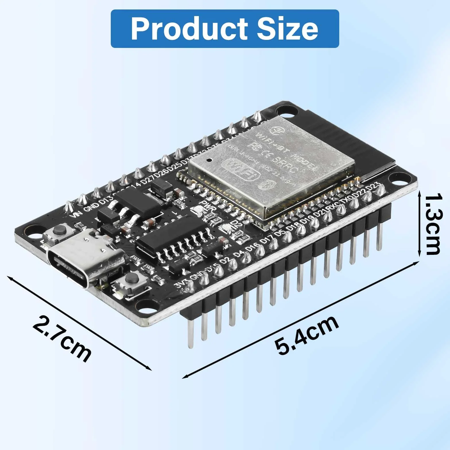 Diymore ESP32 NodeMCU Carte de développement USB C 2.4 GHz WiFi Bluetooth CH340