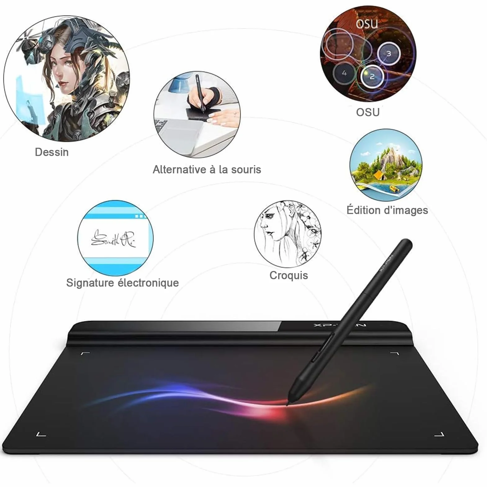 XP-Pen G430S Tablette Graphique 4x3 Pouces Stylet 8192 Niveaux