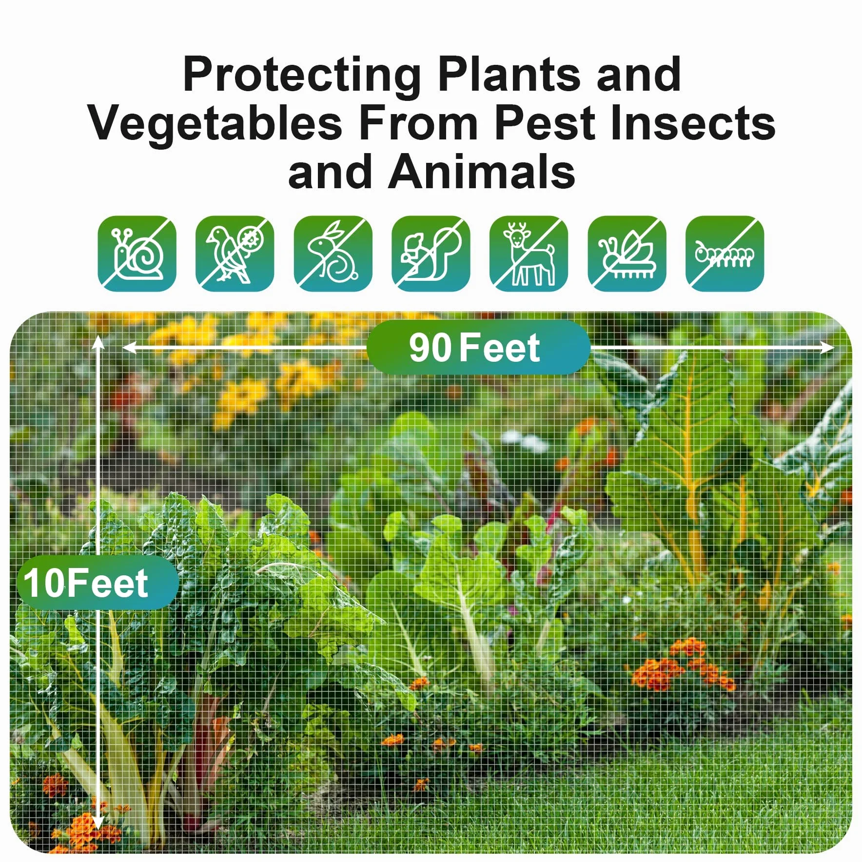 Filet anti-insectes de jardin en maille fine : 3 x 22 cm, pour plantes, légumes, papillons, fleurs, fruits, argent