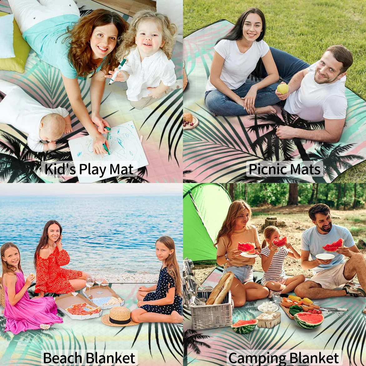 Grande couverture de pique-nique imperméable, légère, portable, pliable, lavable en machine, tapis de voyage pour camping et parc