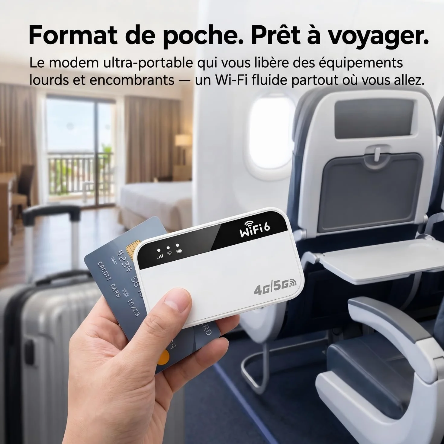 Routeur 5G Portable Modem Déverrouillé 3000mAh Wi-Fi 10 Appareils WPA3 Nano SIM