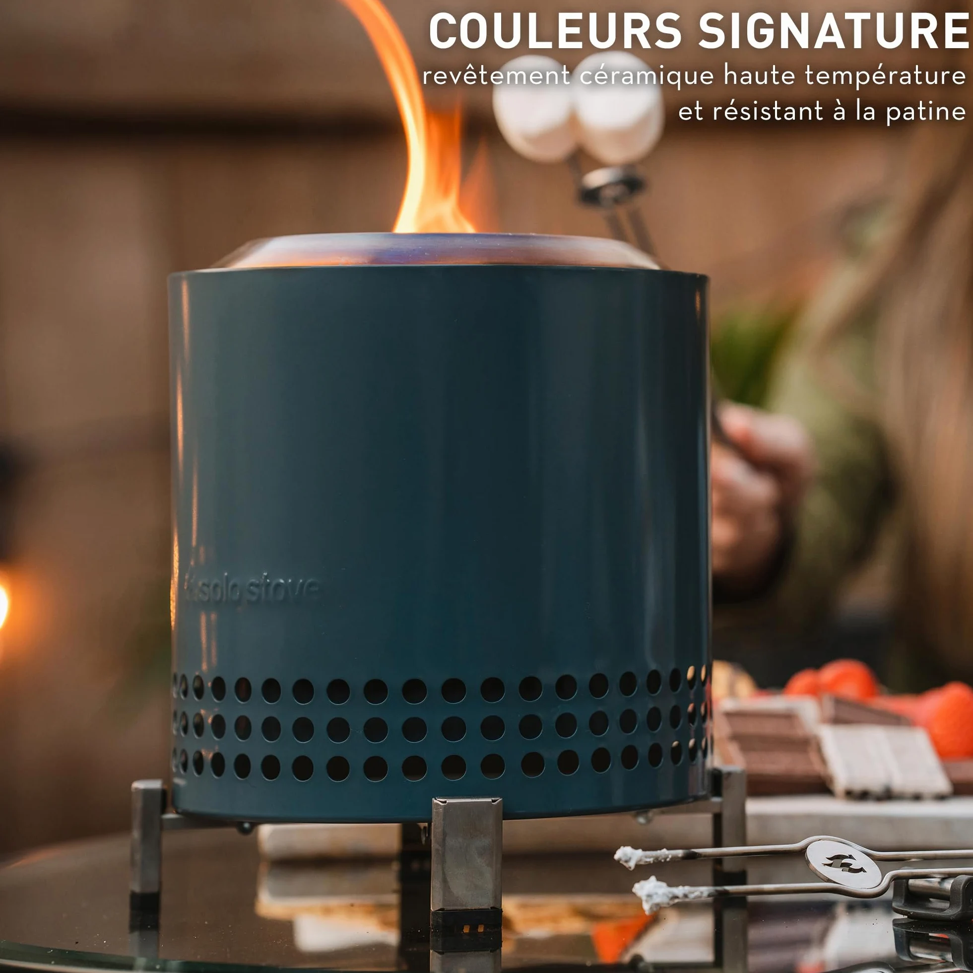 Solo Stove Brasero de Table Mesa XL | Mini cheminée d'extérieur à Faible dégagement de fumée, par des granulés ou du Bois, Acier Inoxydable, avec Support, Sac de Transport, 21,8 x 17,8 cm, 1 kg