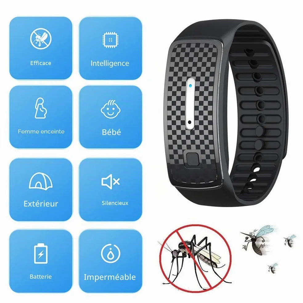 Bracelet Insectifuge Rechargeble, Bandes de Moustique, Anti Bracelet de Moustique pour des Activités en Plein Air D'adultes D'enfants (Blanc)