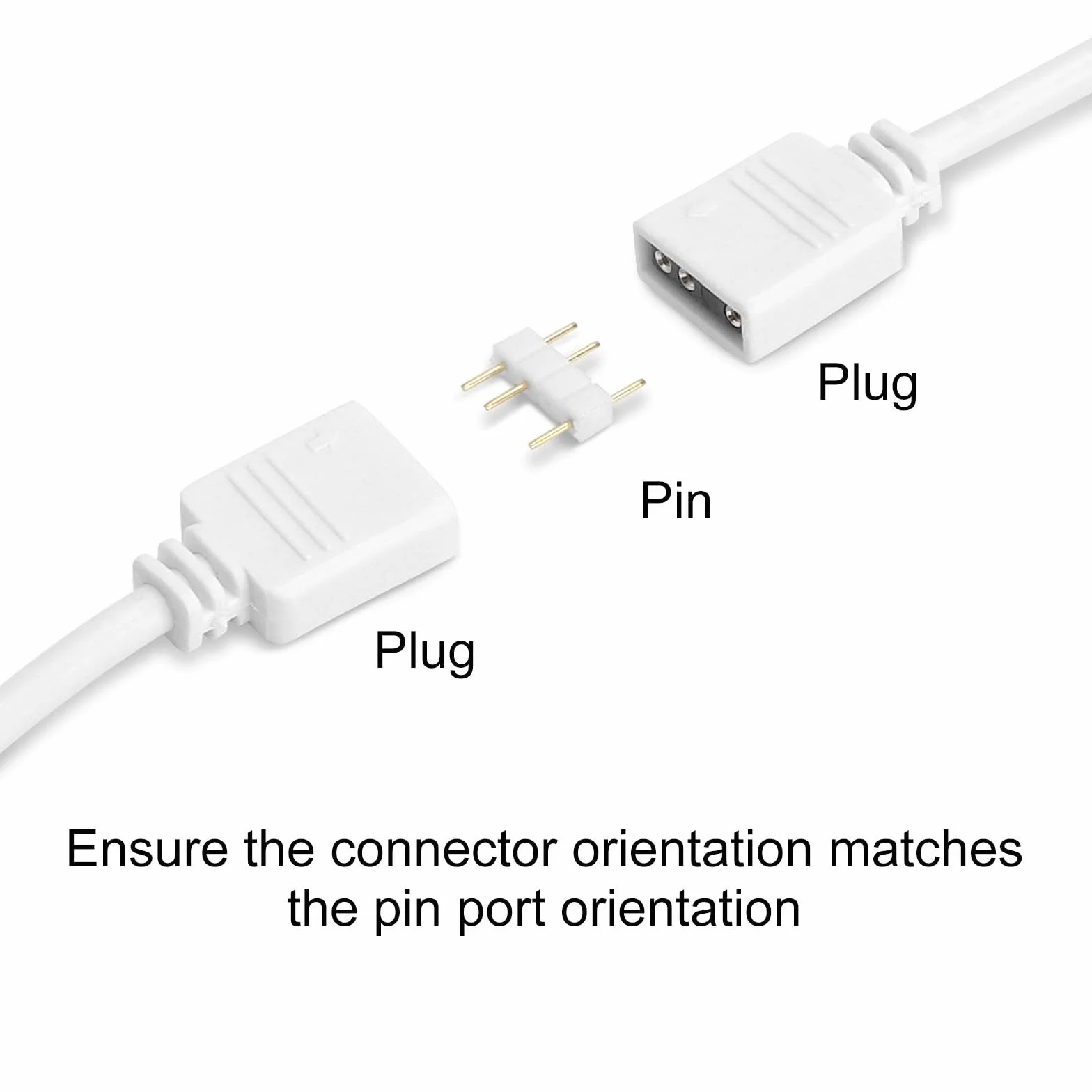 HENGBIRD Lot de 2 Câbles d'Extension ARGB 5V 3 Broches 30 cm Connecteur pour Bande LED Répartiteur Blanc