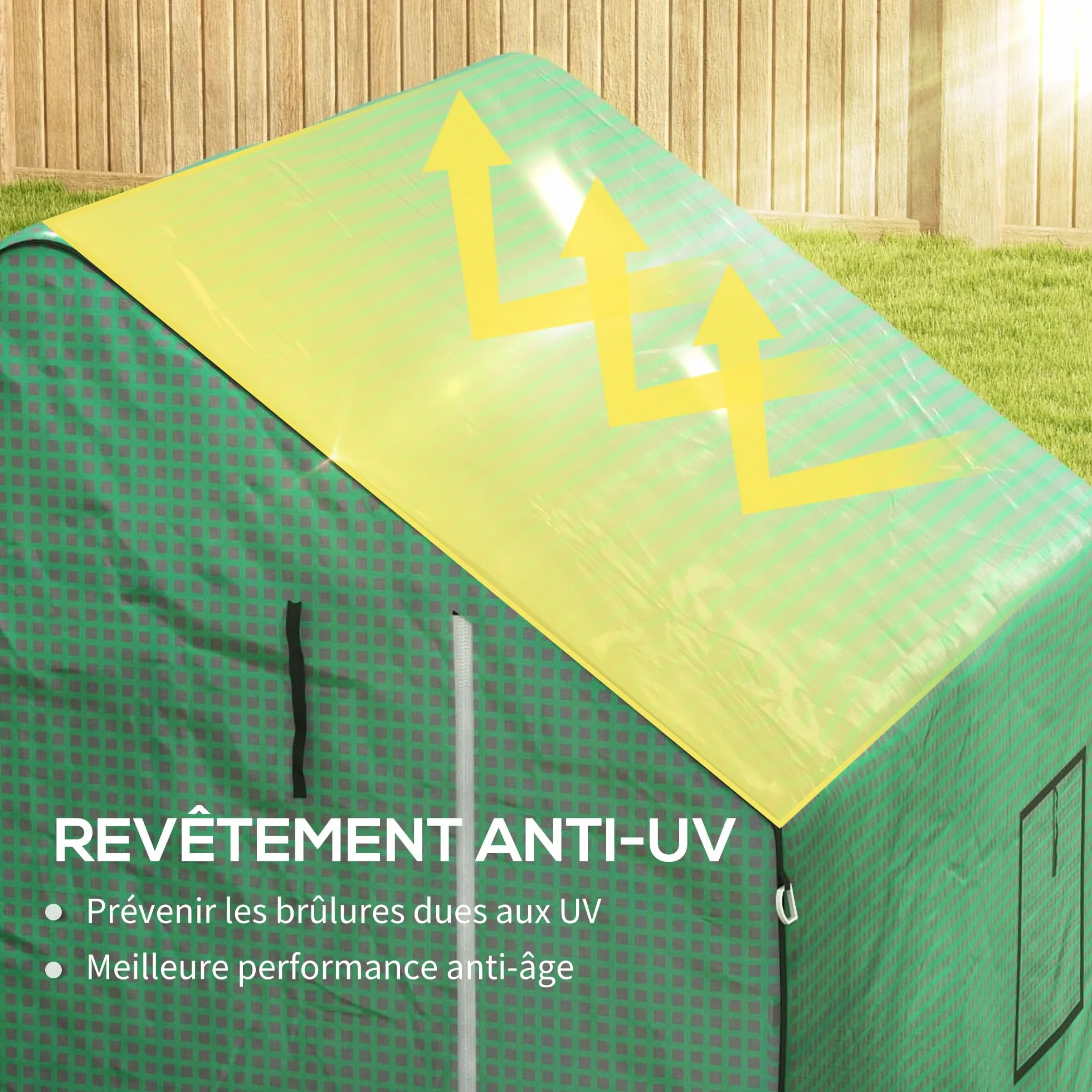Outsunny Bâche de Remplacement pour Serre de Jardin 140 x 143 x 190 cm Anti-UV Vert