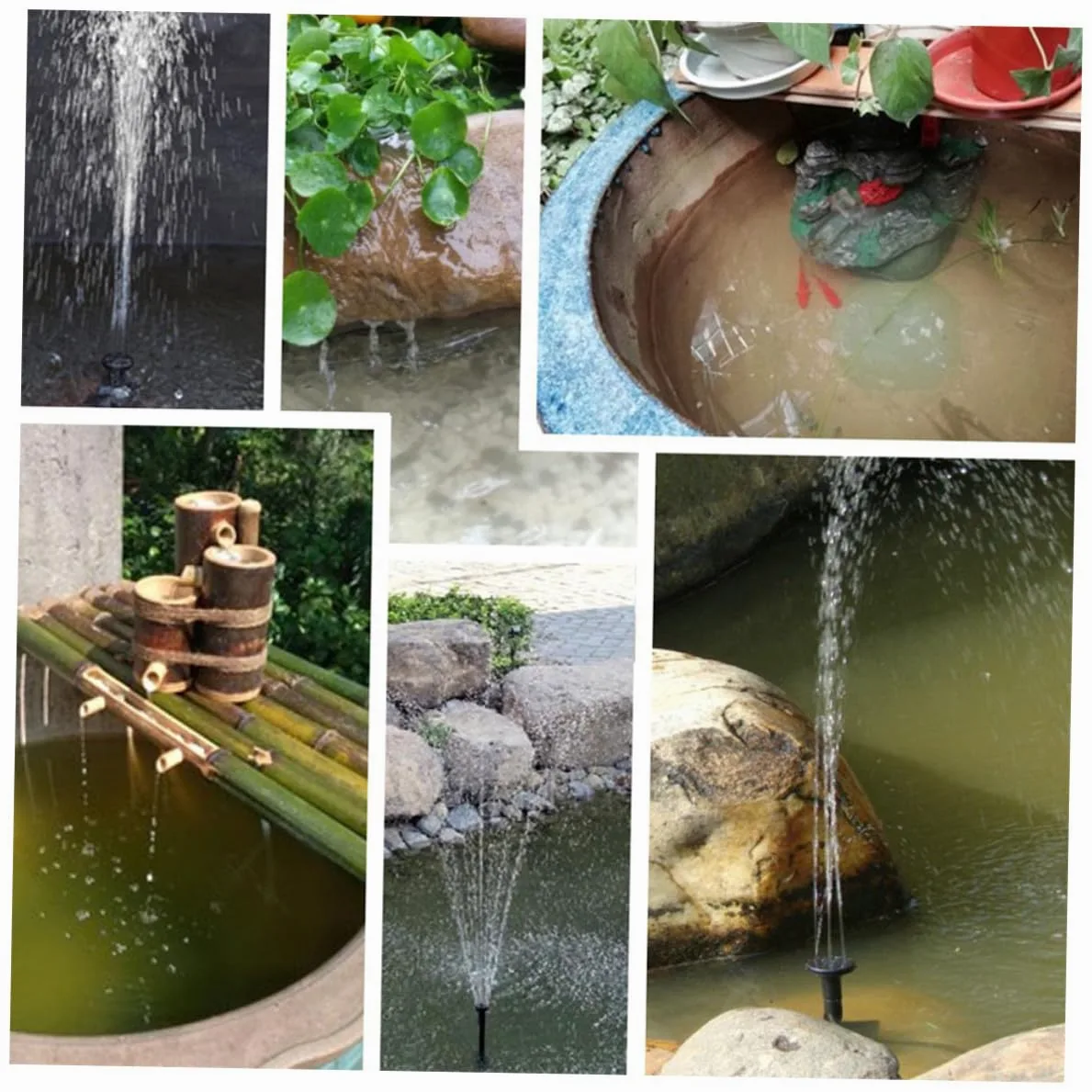 Fontaine Solaire Flottante pour Jardin Pompe Eau Écologique sans Batterie Fontaine Décorative Extérieure pour Bassin Bassin à Poissons et Circulation Oxygène