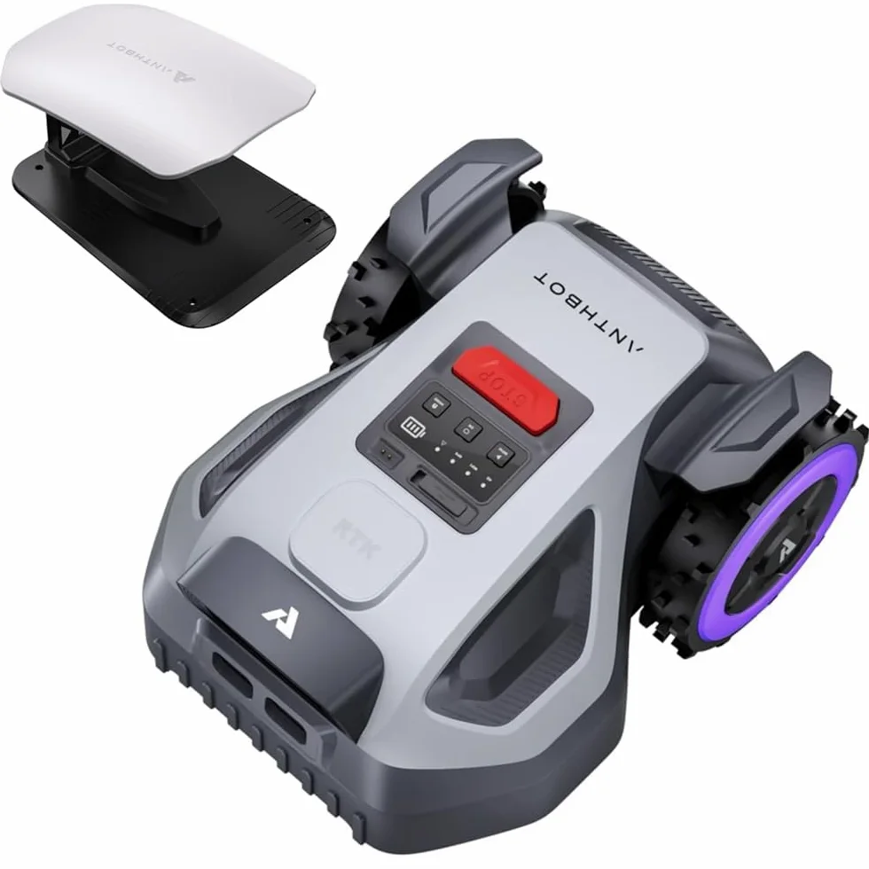 ABTHBOT M9 Robot Tondeuse sans Fill Périphérique-1000m², Navigation NetRTK, 4G,5000mAh, Pente 24°