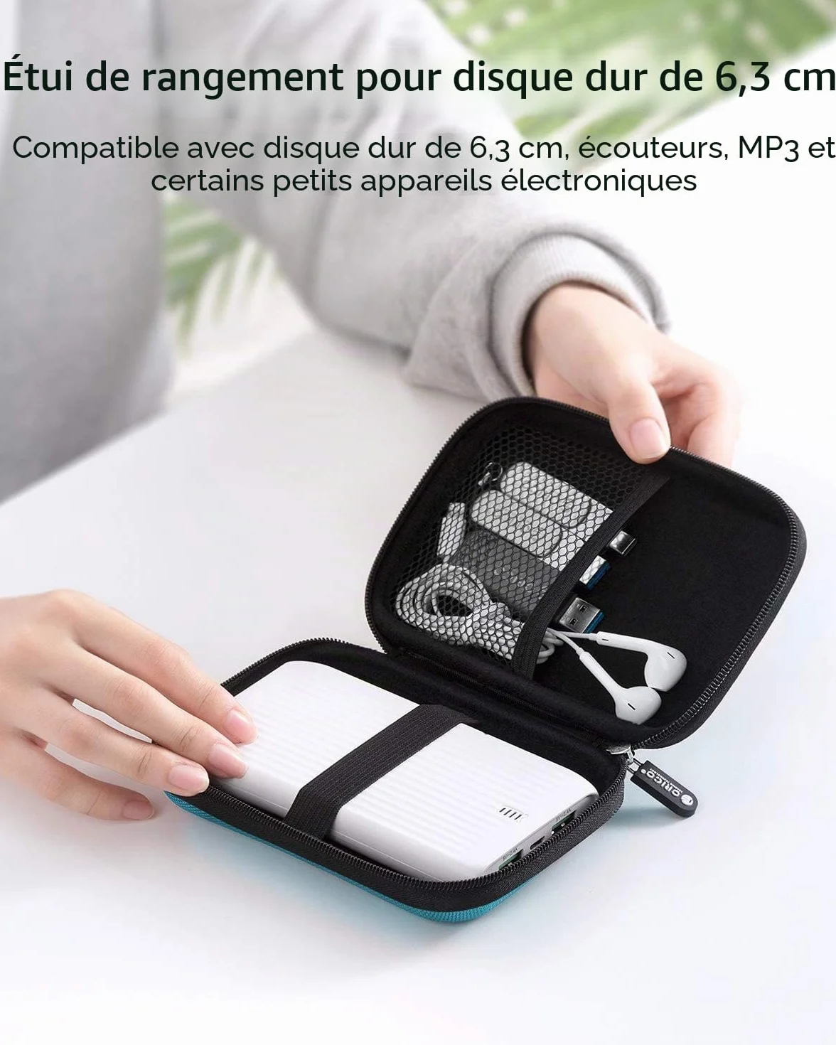 ORICO Étui de Protection Disque Dur Externe Étanche 2.5'' pour HDD SSD Bleu (PHD-25)