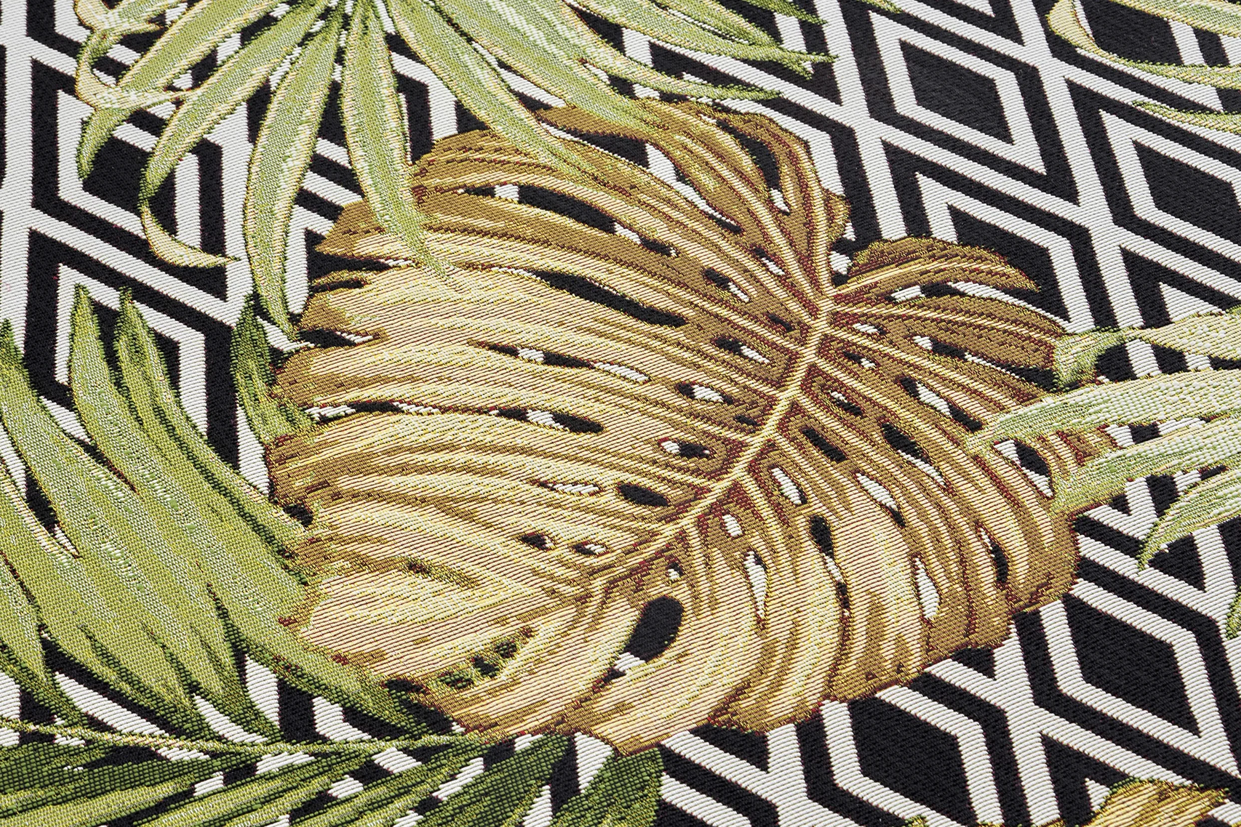 HANSE Home Diamonds Tapis d'intérieur et d'extérieur - Tissage Plat - Motif géométrique - Design de Palmiers Floraux - Certifié Oeko-Tex - Résistant aux intempéries et aux UV - pour Balcon, terrasse,
