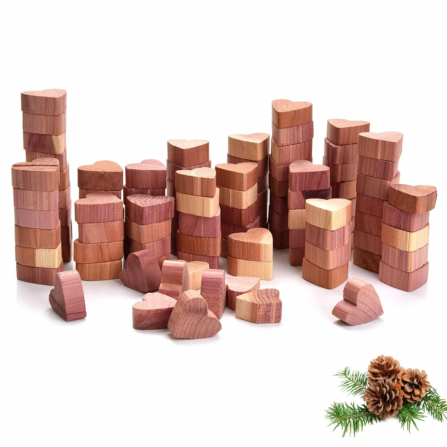 Yizhet Lot de 100 Anti Mites Bois de Cèdre Cœurs Naturel sans Produit Chimique pour Armoires Tiroirs