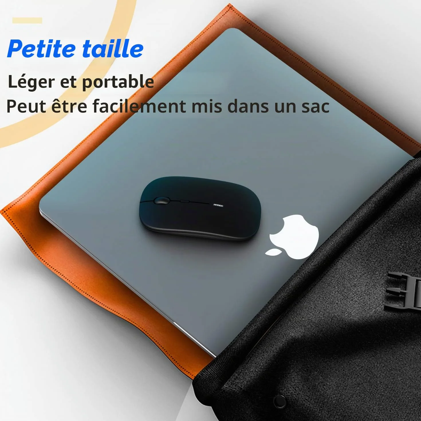 Souris sans Fil Silencieuse Rechargeable USB 1600 dpi 3 Niveaux de réglage 10 m Mini Ordinateur Portable PC