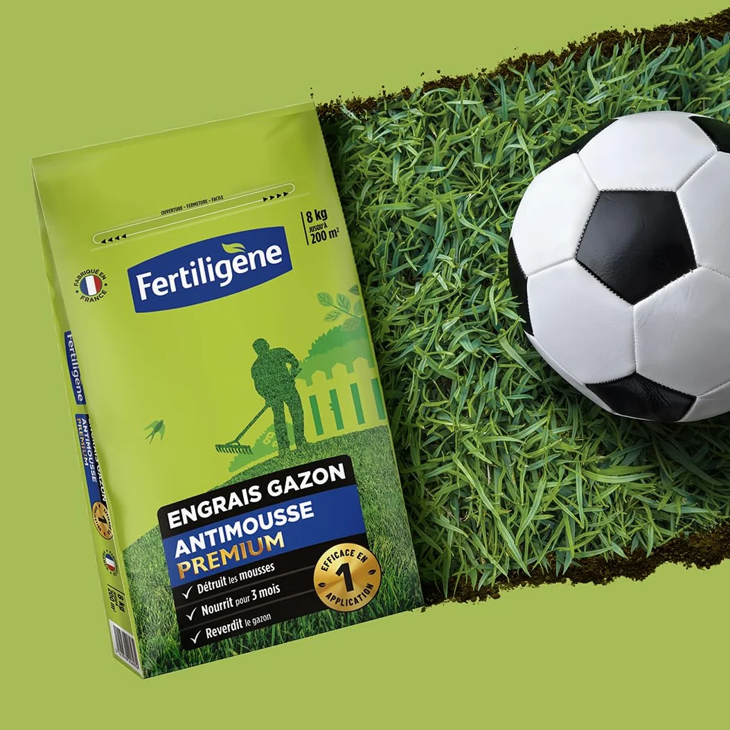 Fertiligène Engrais gazon antimousse premium 200m2 8KG