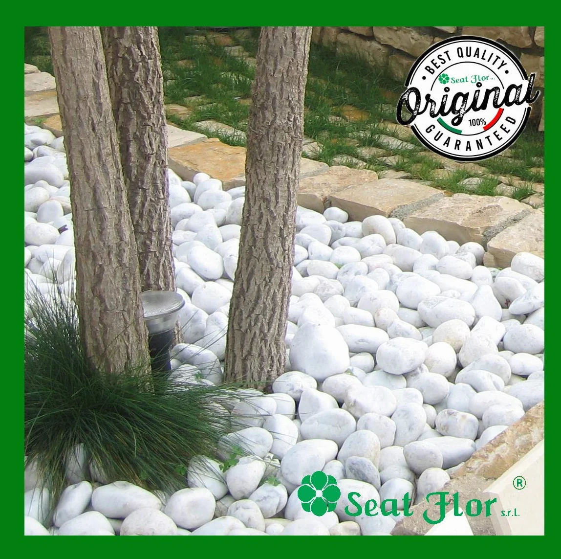 Seat Flor srl® Lot 25 kg Pierre Blanche Jardin Diamètre 40-60 cm