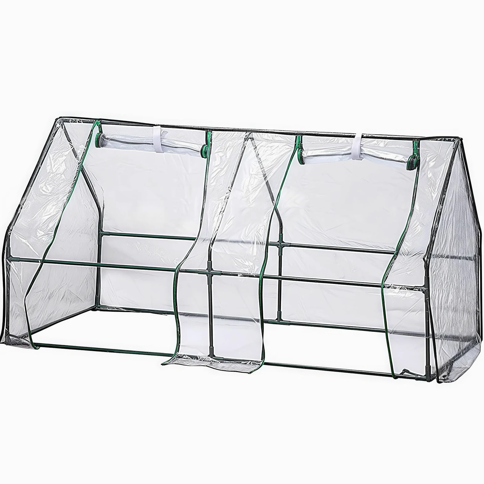 Mini Serre Portable, Petite Serre, Porte zippée Enroulable et Housse en PVC Toutes Saisons, Serres extérieures et intérieures, 120x60x60cm