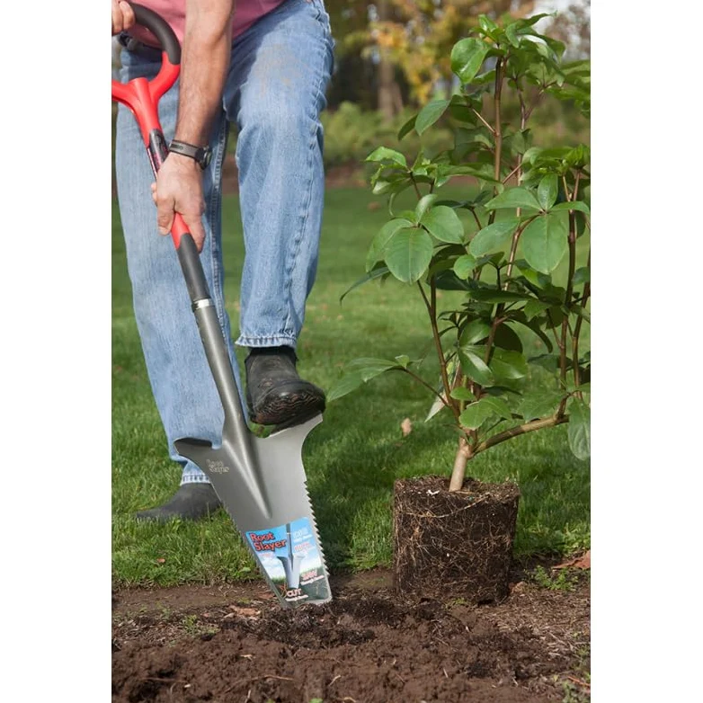 ROOTSLAYER - VENTEO - Pack RootSlayer™ - Noir - Adulte - RootSlayer™ + RootSlayer Pelle à rebords™ - Jardin - Acier de Carbone - Manche 360°
