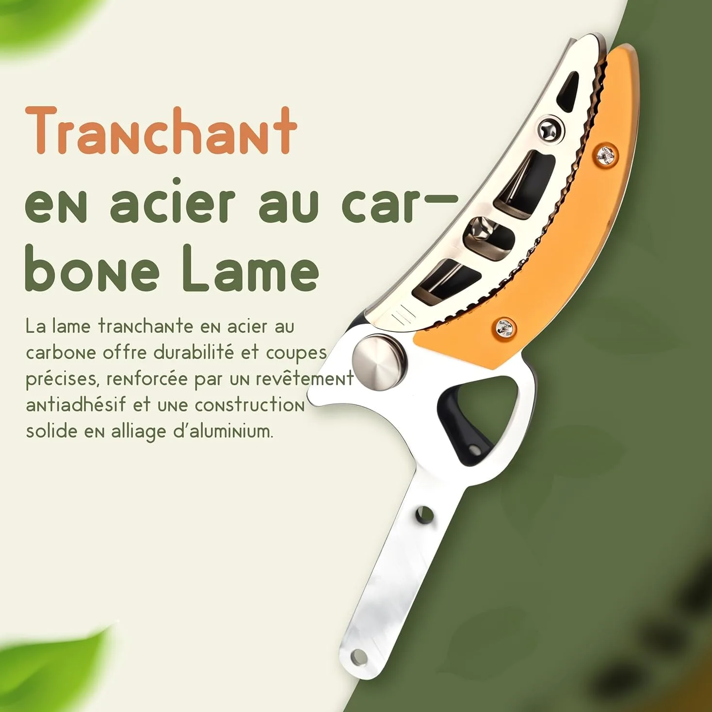 Coupe Branche Telescopique Multifonctions, Sécateur Cisaille de Jardin, Sécateur et Scie Elagage, Lame en Acier, Pur Rameaux et Bois Vert, Perche Telescopique de 130 à 220 cm