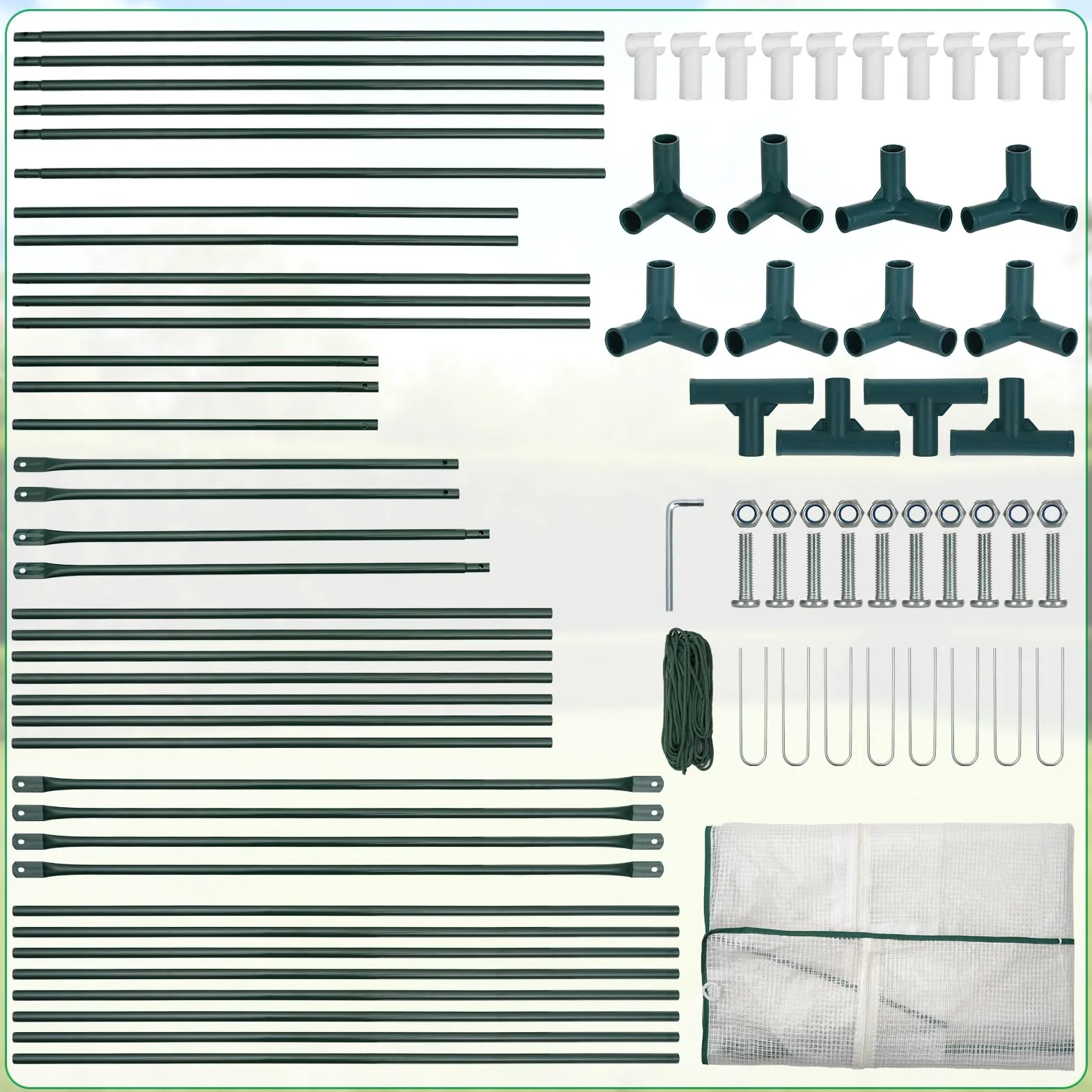 Velway Serre de Jardin Toutes Saisons - Serre d’Hivernage en PE 140 g/m² Imperméable avec Fenêtre d’Aération pour Tomates Légumes Plantes Fleurs - Toit Incliné Blanc Translucide 208x81x170/141cm