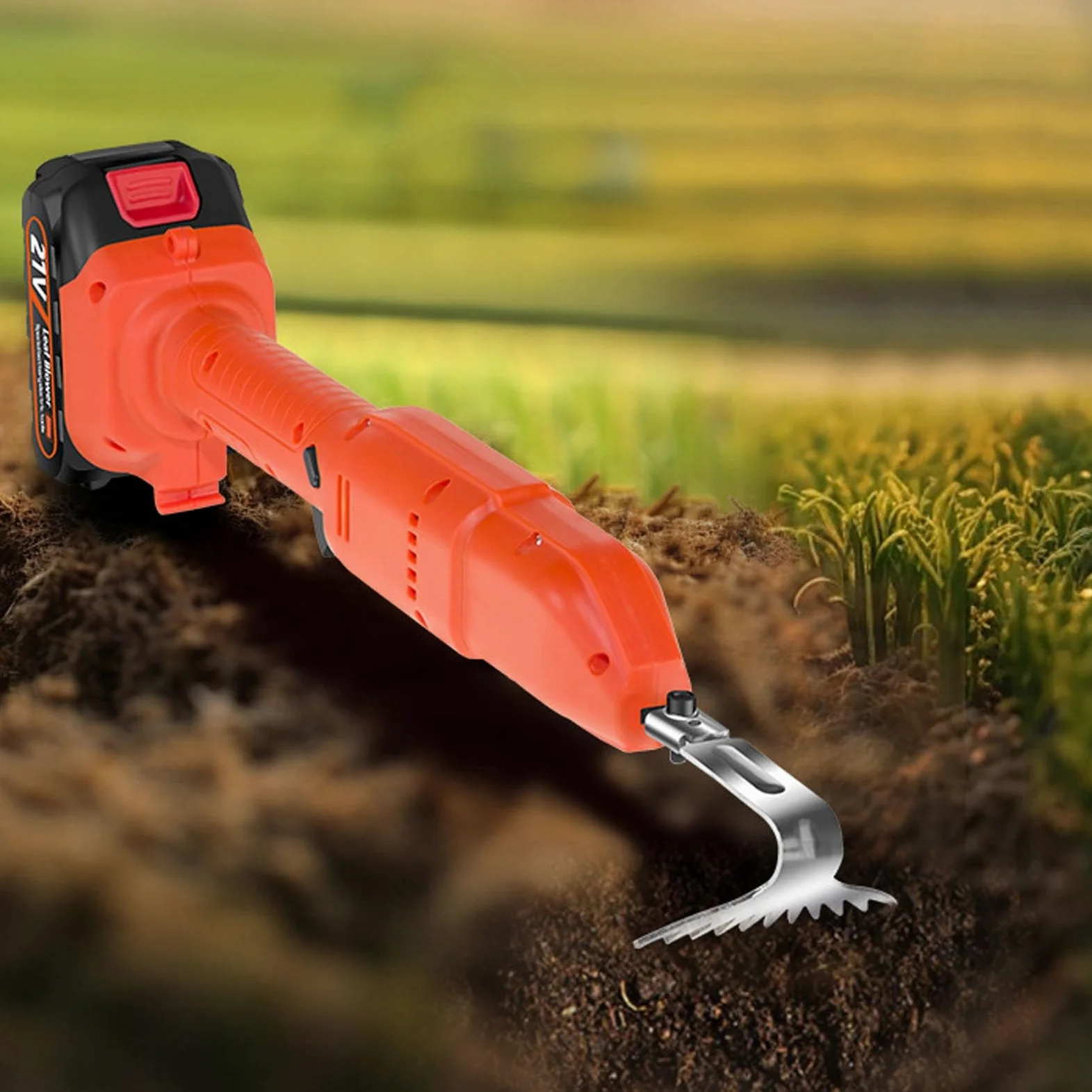 Houe d'excavation sans Fil, têtes à 5 et 11 Dents, Conception légère | Cultivateur de jardin alimenté par batterie avec poignée ergonomique pour le désherbage et l'ameublissement du sol