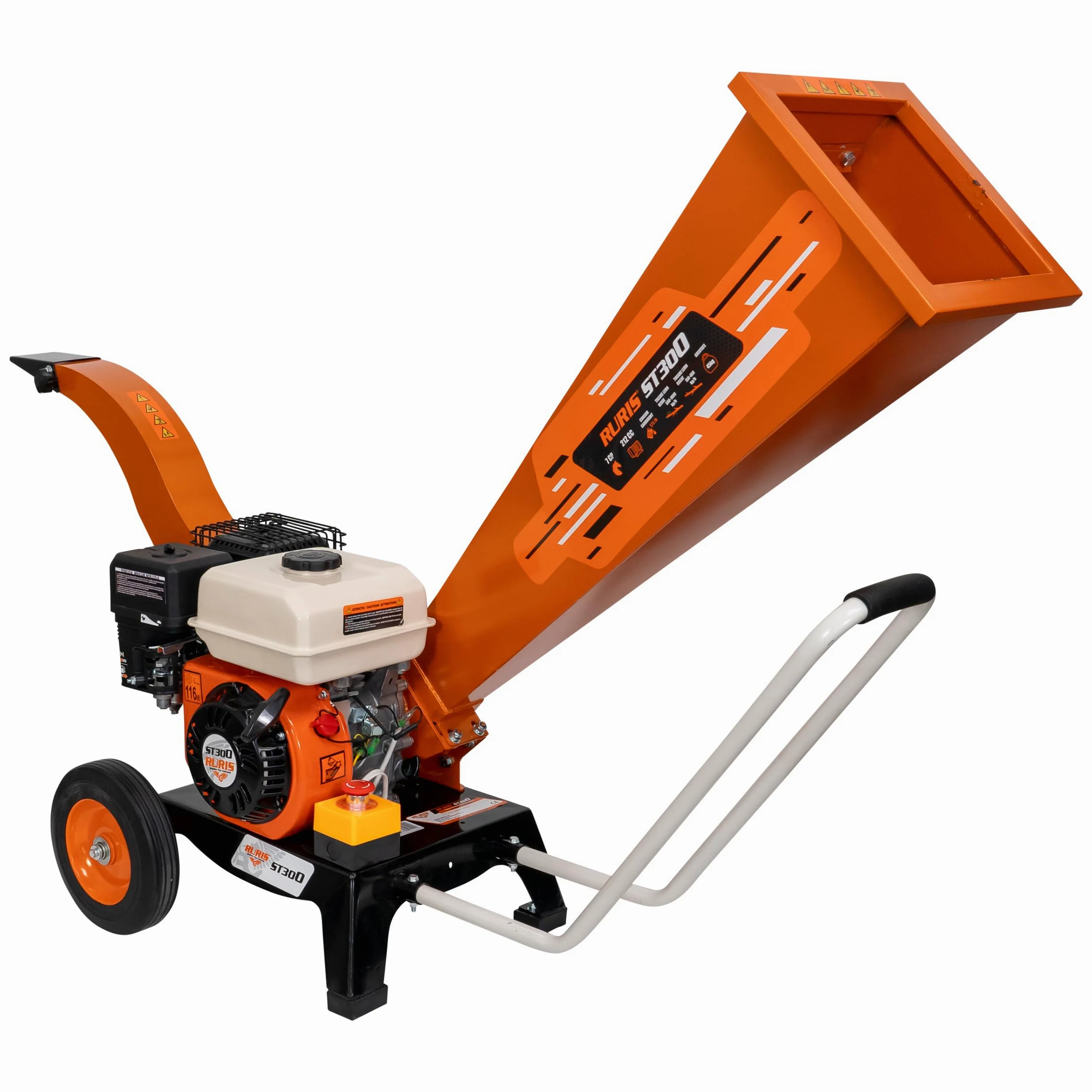 RURIS POWER FOR NATURE Broyeur Vegetaux Thermique de Jardin ST300, 7 CV, 3600 tours/min, Diamètre de Là Branche 60mm | Broie jusqu'à 1000 kg/h de bois vert grâce à son moteur thermique 7 CV