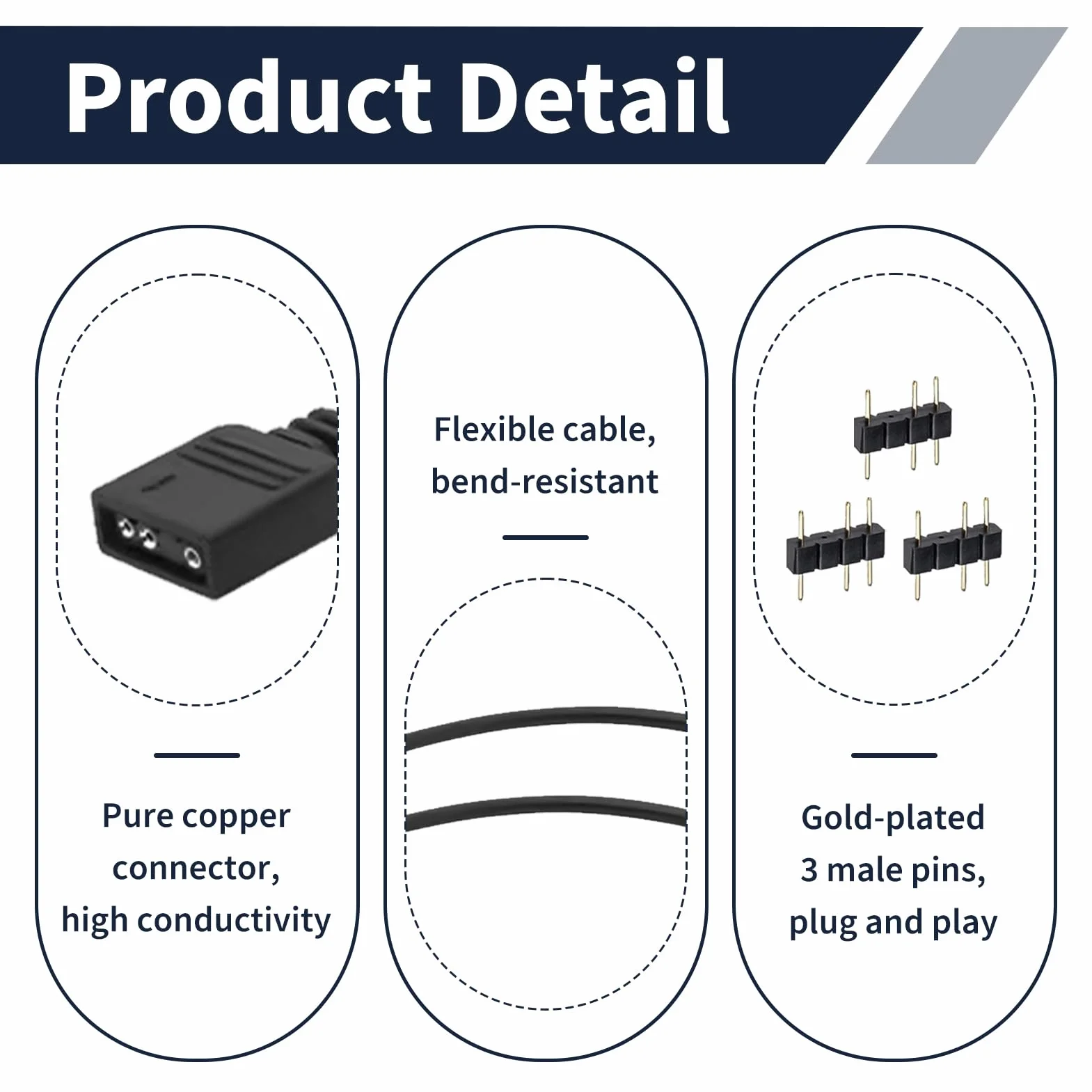 Câble Extension ARGB 5V 3 Broches 50 cm, Rallonge RGB 3 Pins, Hub Adaptateur Splitter pour Ventilateurs PC LED Adressables