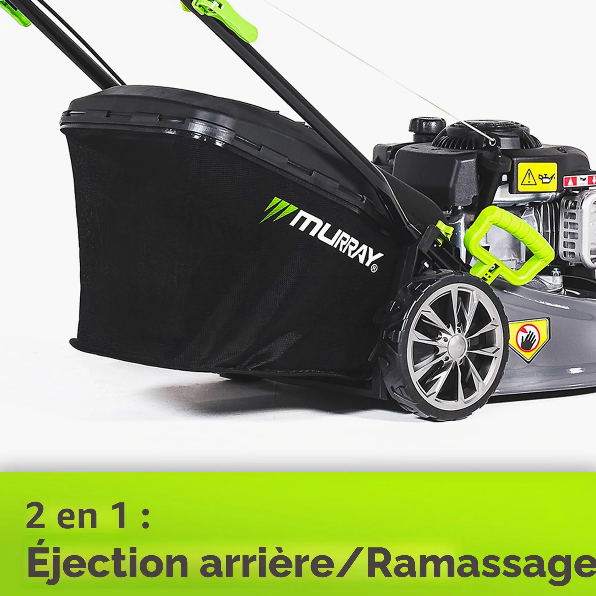 Murray Tondeuse Gazon Thermique "EQ2-300" - Tondeuse à Gazon Essence Poussée 2 en 1, 42cm - Bac à Gazon 45L pour Petites et Moyennes Pelouses - Tondeuse Thermique avec Moteur Briggs & Stratton