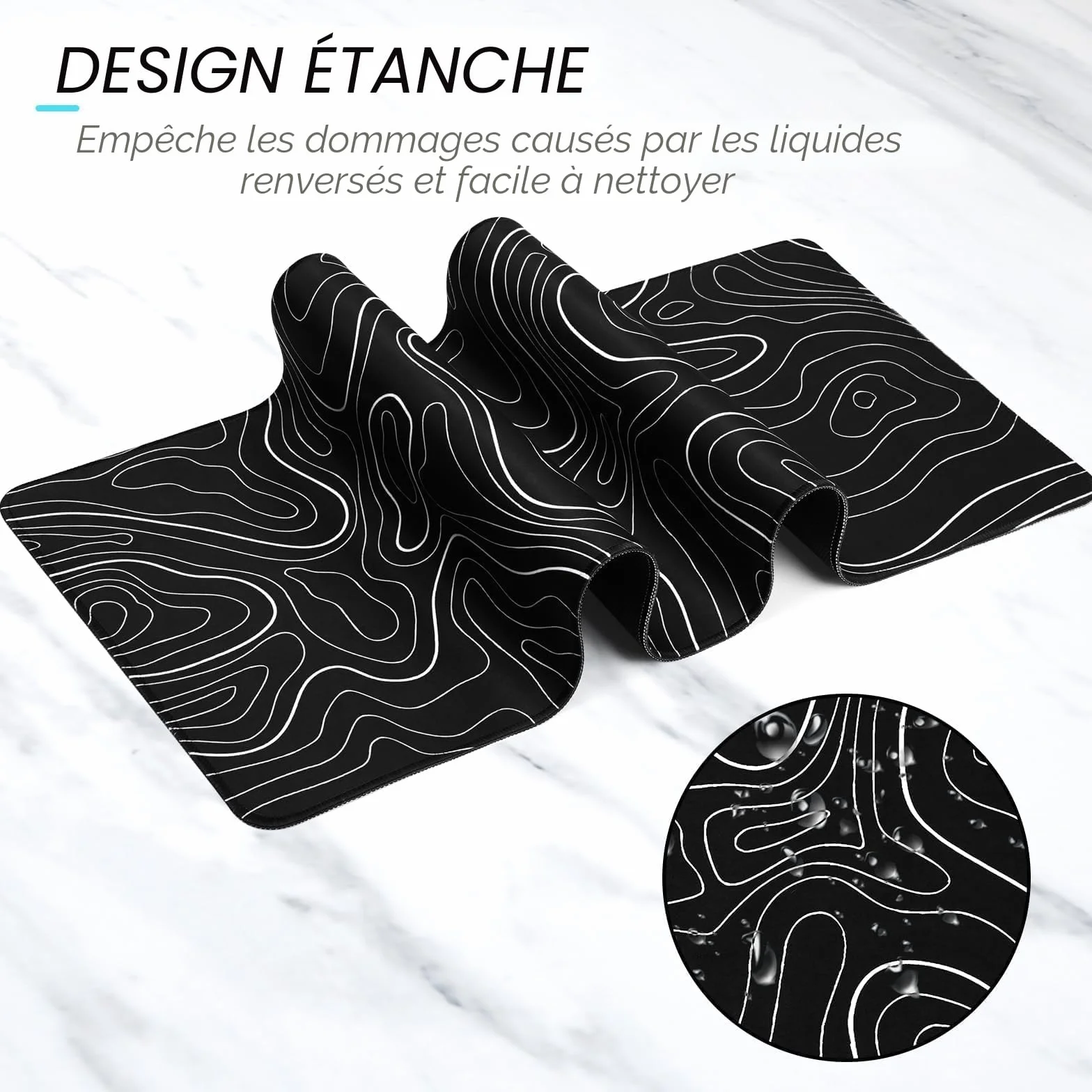 EFISH Tapis de Souris de Jeu Grand Bureau 800×300×3MM Lavable Ordinateur Portable Base Caoutchouc Antidérapante