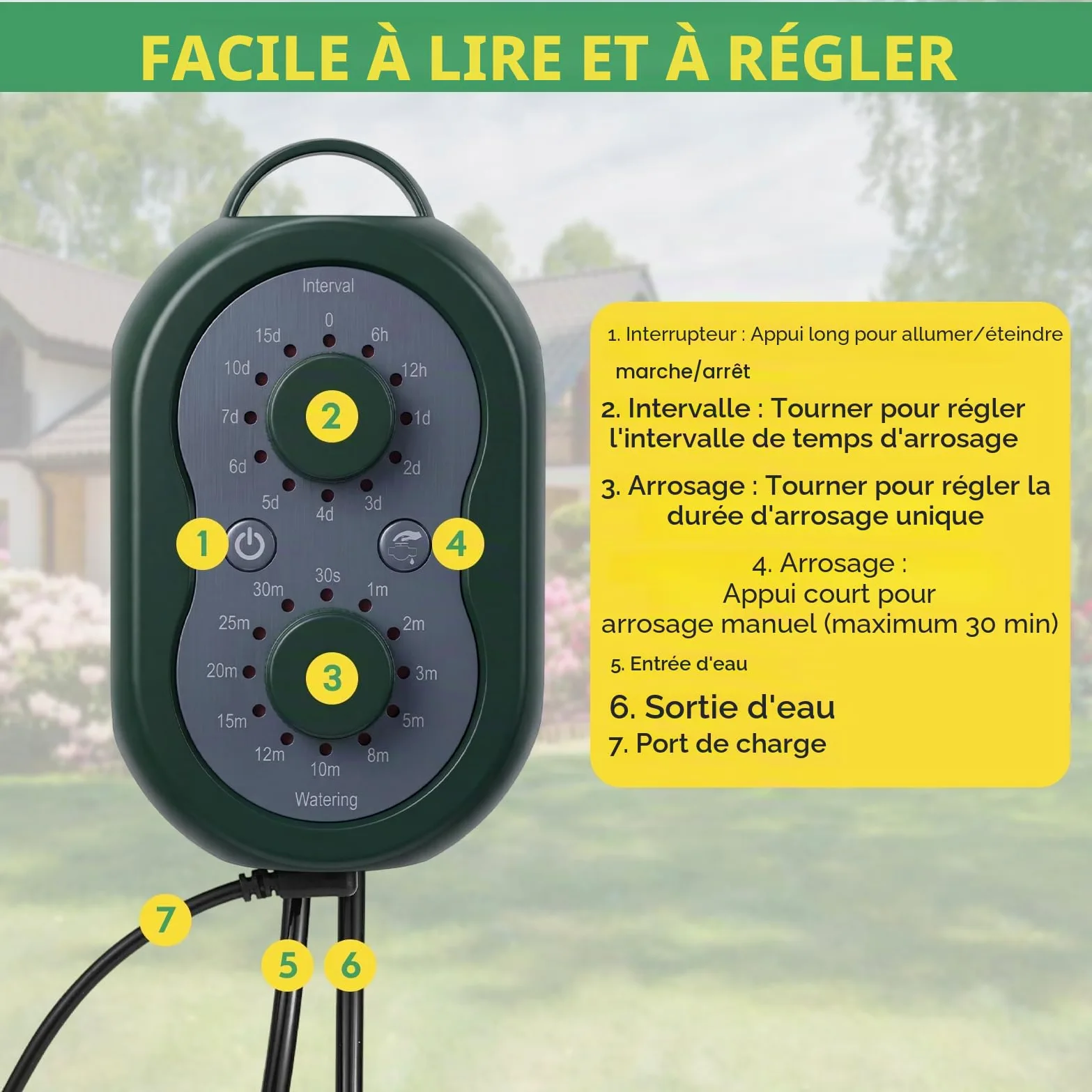Arrosage Goutte a Goutte Solaire, Kit D'irrigation Automatique Solaire 3W, Arrosage Système Automatique avec Minuterie Intégrée pour 15 Pots pour Intérieur et Exterieur Balcon Jardin Plante