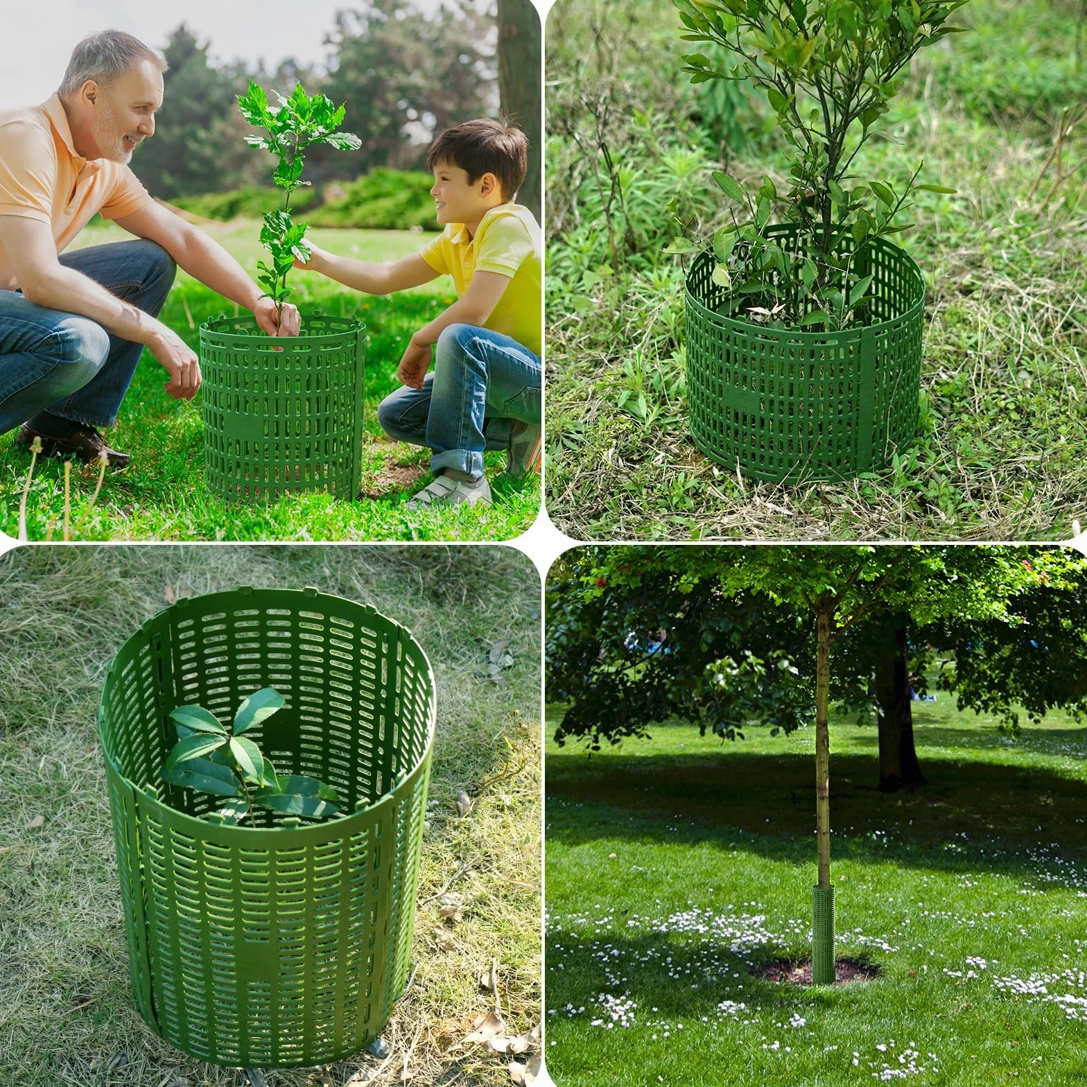 Protection pour tronc d'arbre, lot de 6 avec attaches torsadées, taille ajustable, prévention des dommages à l'écorce