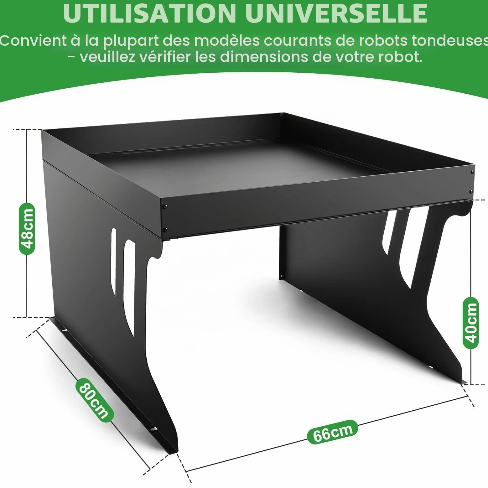 Garage pour robot tondeuse en acier avec parterre de plantes, robot à gazon, garage en acier galvanisé, auvent, abri de jardin, protection contre le soleil, la pluie et le vent, 80 x 66 x 48 cm (L x l