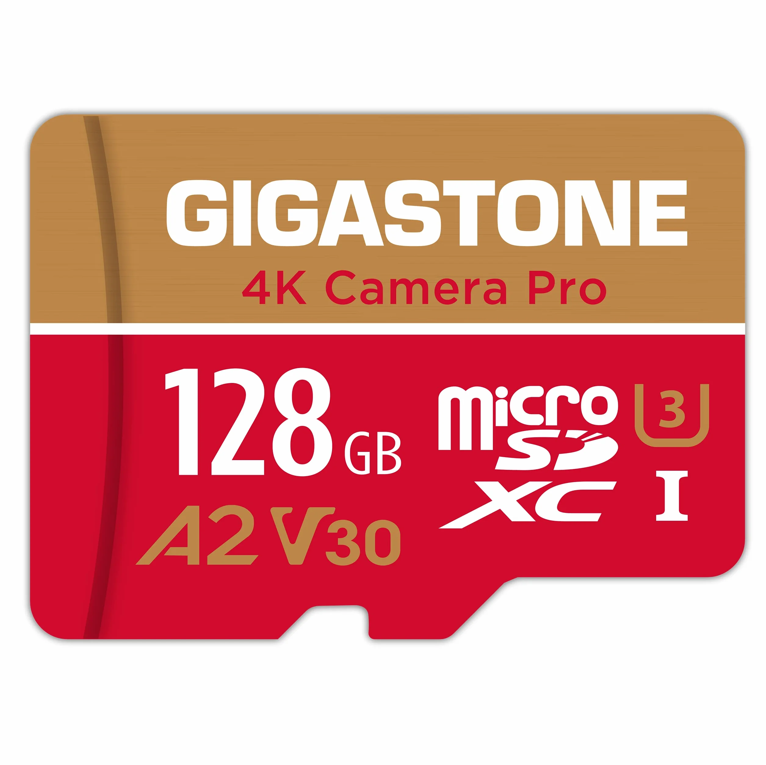 Gigastone Carte Micro SD 128 Go microSDXC UHS-I U3 A2 V30 C10 100/50 Mo/s