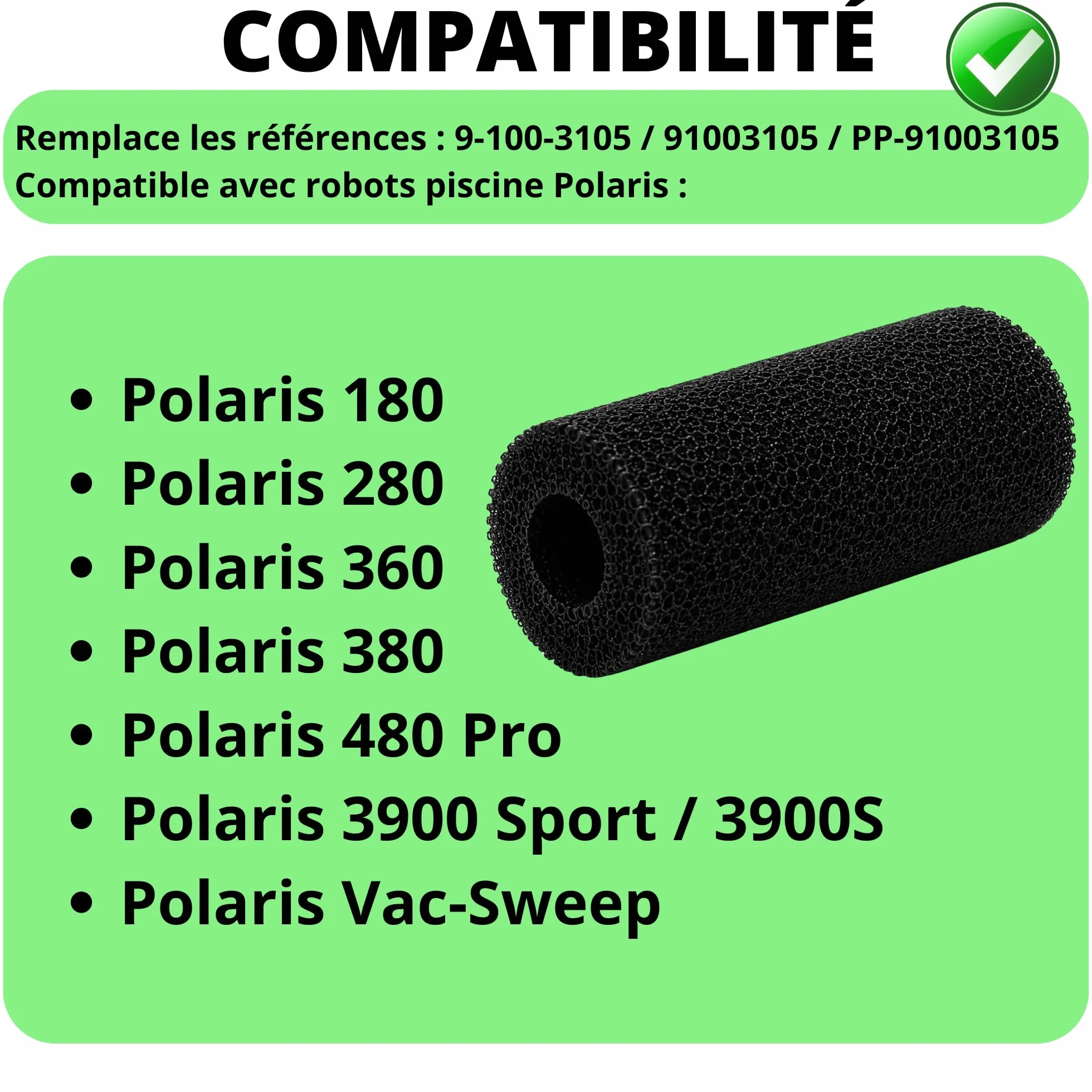 PHONILLICO Lot de 12 Brosses Mousse Queue Robot Compatible Polaris 180 280 360 380 480 Pro 3900 Sport