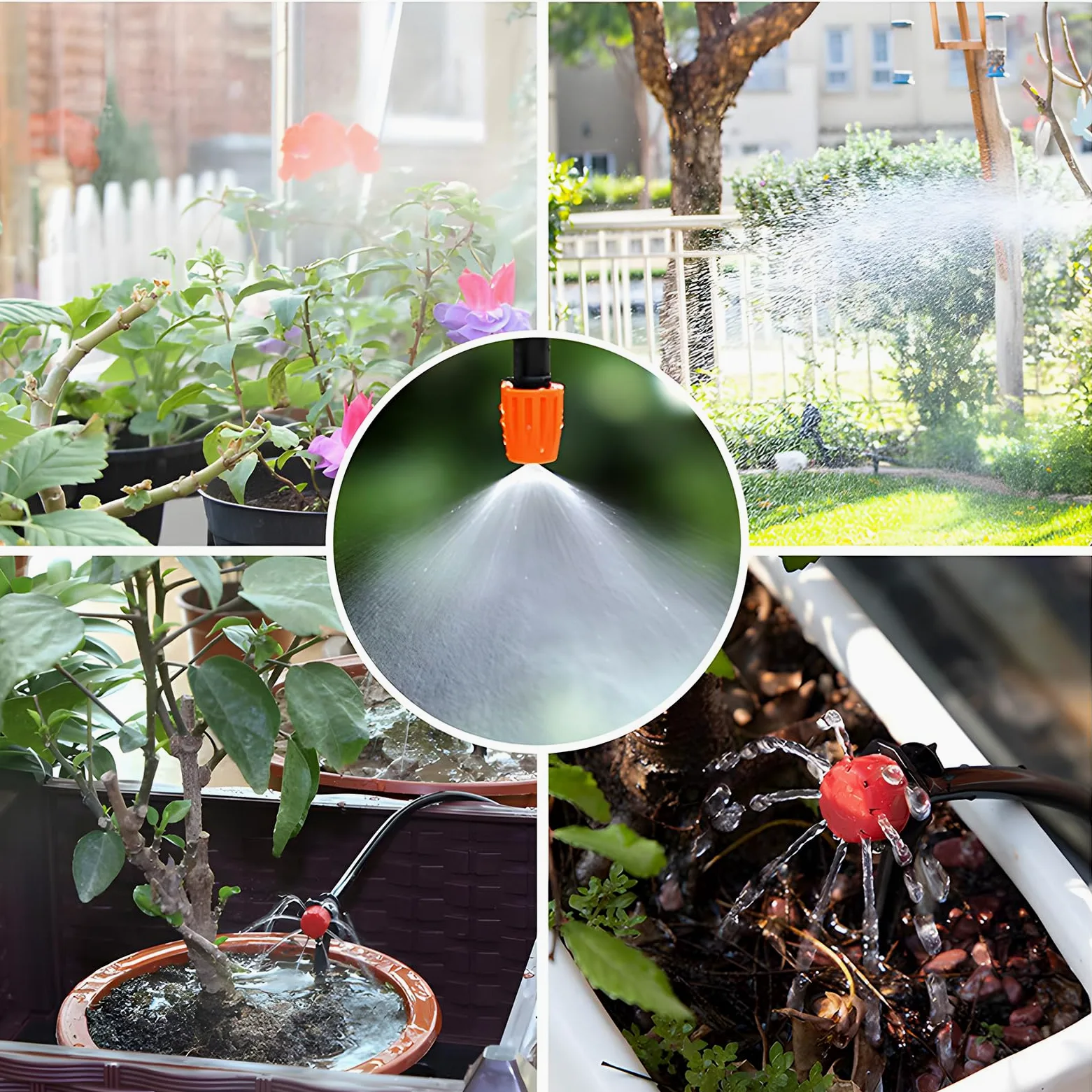 Nikou Système d'irrigation Jardin, 315 Pièces Micro Irrigation Goutte à Goutte Kit avec 60M + 15M Tuyau, Kit Arrosage Automatique pour Paysage Refroidissement, Pelouse, Plante, Potager