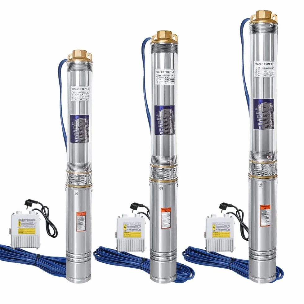 Pompe immergée 750W 4000 L/h 6,7 bar acier inox profondeur 67 m câble 20M pour puits profond