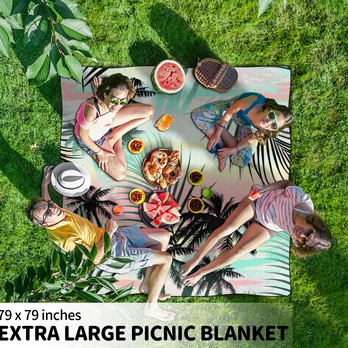 Grande couverture de pique-nique imperméable, légère, portable, pliable, lavable en machine, tapis de voyage pour camping et parc