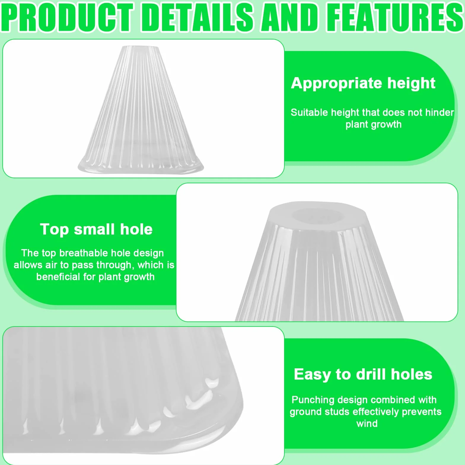 BAIFULAI Lot de 30 chapeaux de plantes transparents Ø 19 cm réutilisables protection contre oiseaux limaces gel