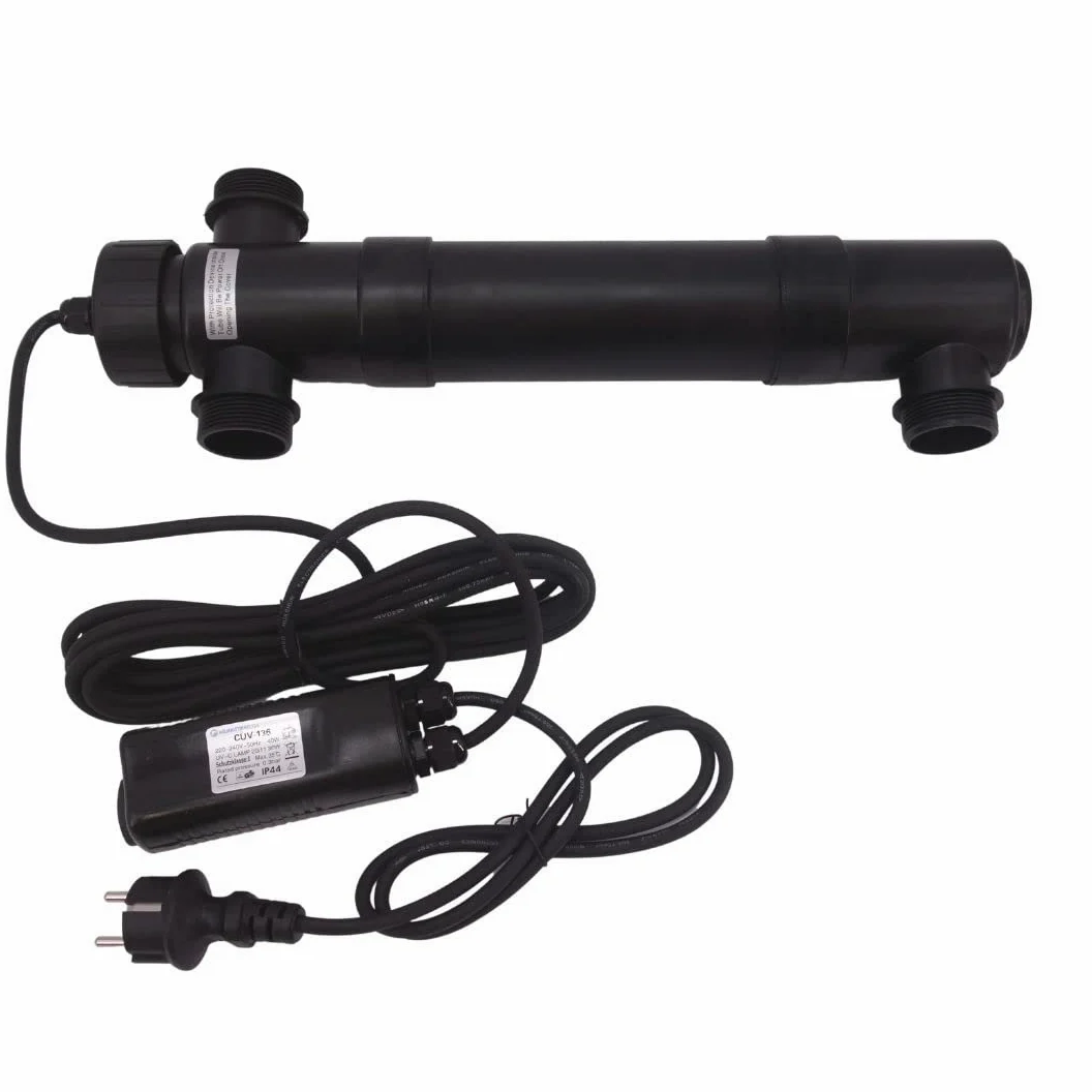 AquaOne Clarificateur UVC CUV 136 I Clarificateur d'eau avec lampe UV 36 W I Clarificateur UVC I Eau claire dans l'étang I Destructeur d'algues pour bassin de jardin, piscine, aquarium
