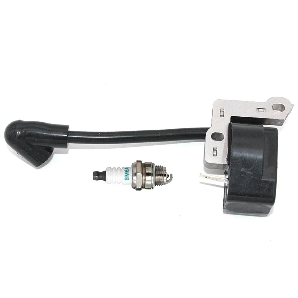 Module d'allumage avec Bougie d'allumage BM6A pour Homelite Ryobi Tondeuse débroussailleuse Taille-haie élagueuse Coupe-Bordures 850108001 850108002
