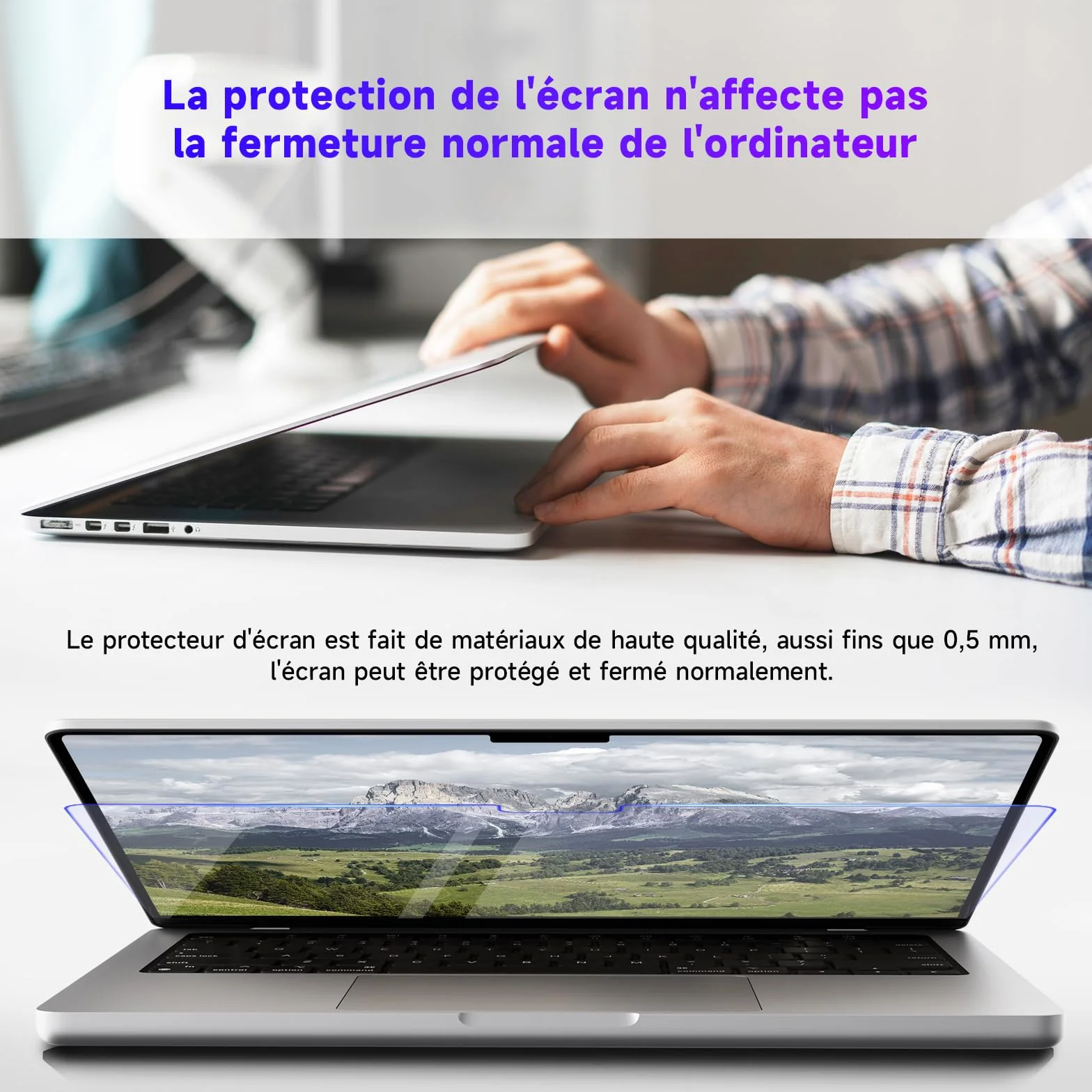 IPROKKO Lot de 2 Filtre d'écran Anti-Lumière Bleue pour MacBook Air 13 Pouces (2018-2021, M1) et MacBook Pro 13 Pouces (2016-2022, M1, M2), Film de Protection Anti-Reflets Mat pour Mac 13,3"